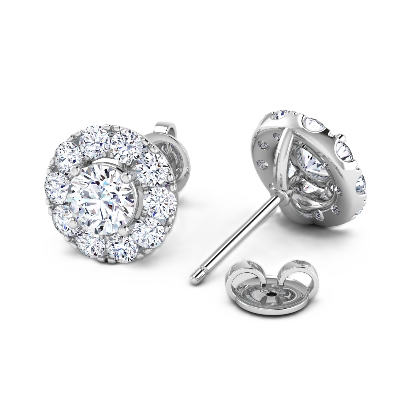 Oorbellen van 0.45 tot 1.12 karaat met hoofdsteen in vorm Rond - 28C