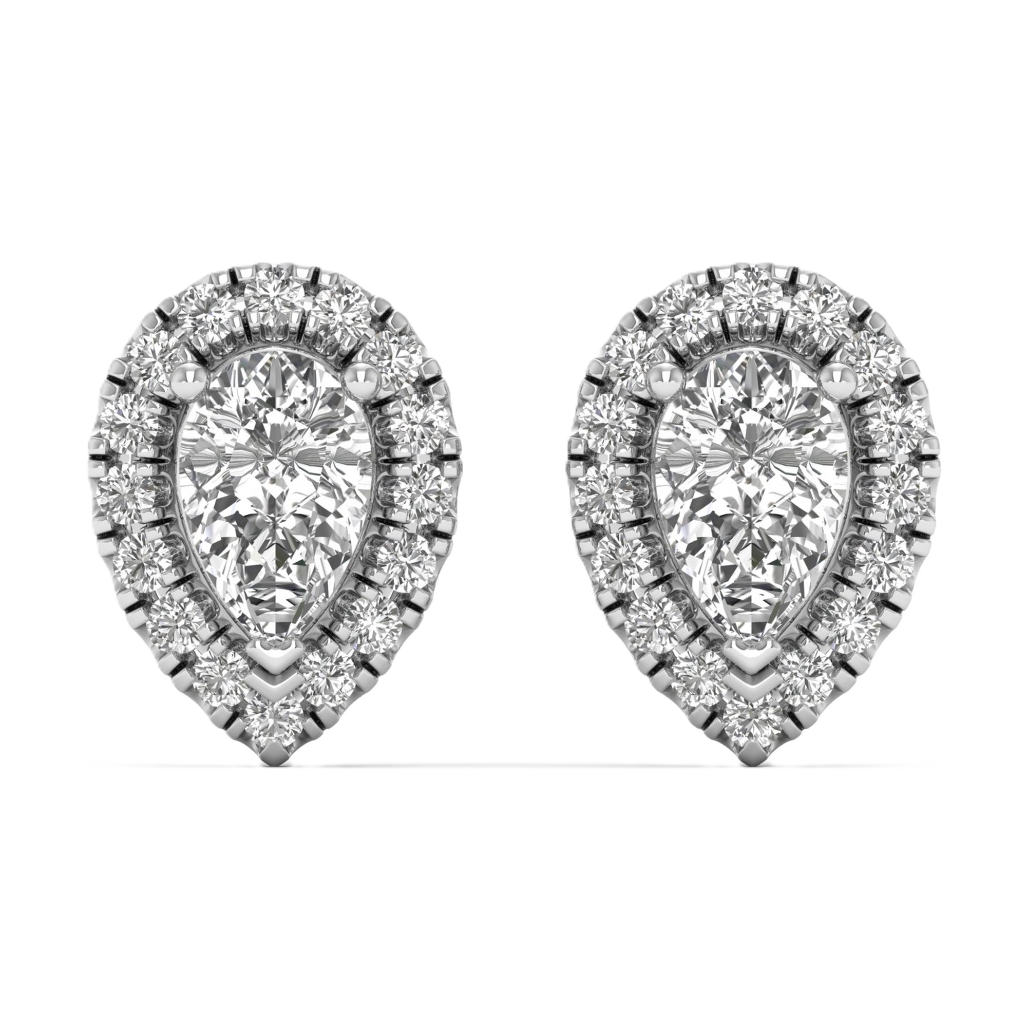 Oorbellen van 0,48 tot 0.96 karaat met hoofdsteen in vorm Peer