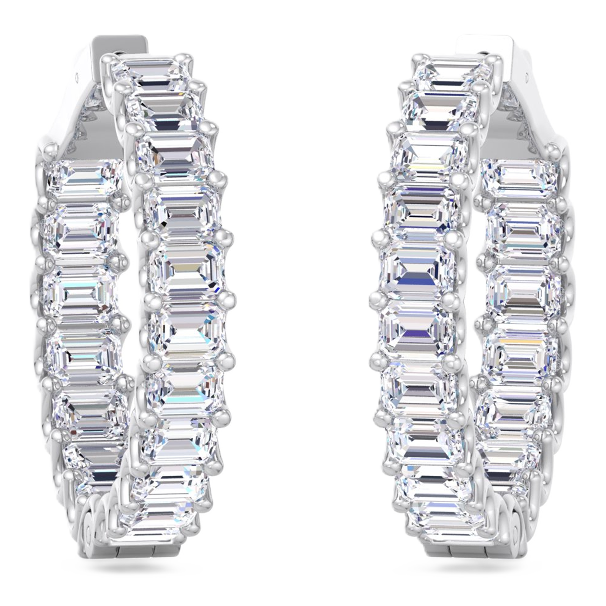 Oorbellen van 11.43 karaat met hoofdsteen in vorm Emerald van 0,32 karaat - 148