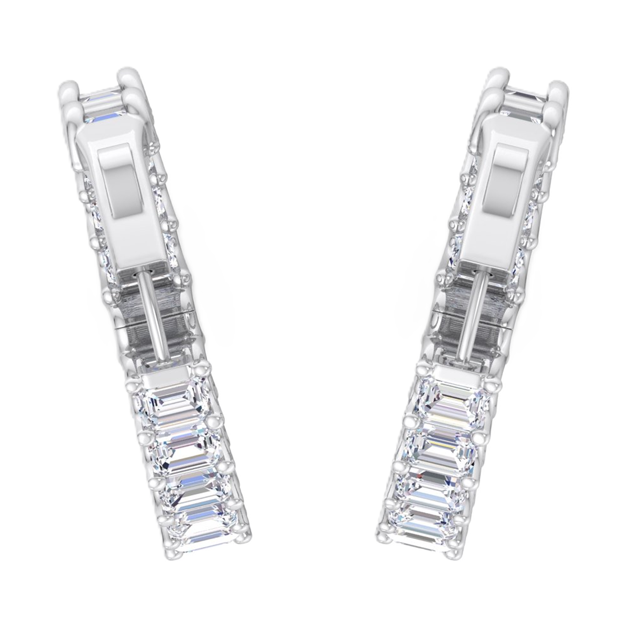 Oorbellen van 11.43 karaat met hoofdsteen in vorm Emerald van 0,32 karaat - 148