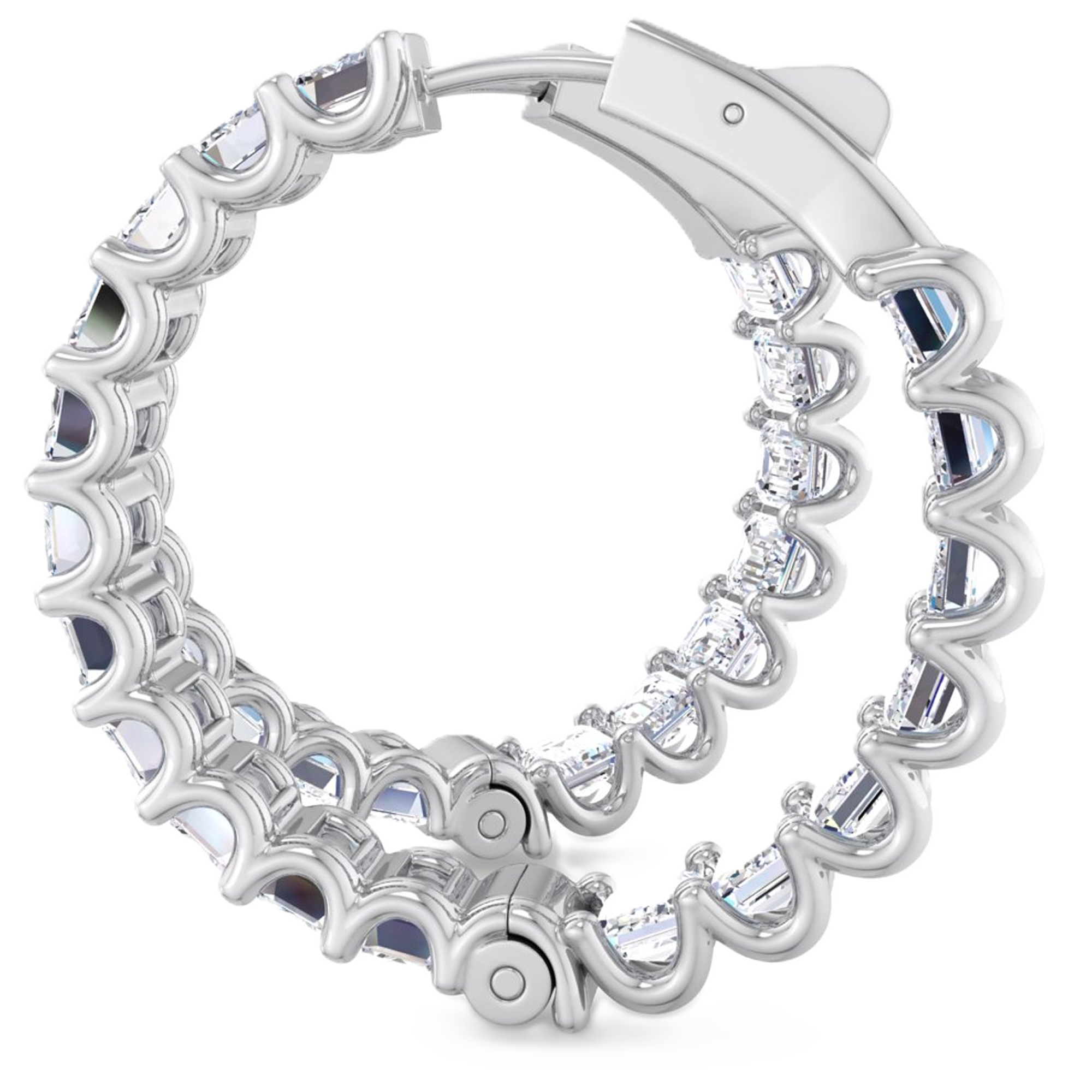 Oorbellen van 11.43 karaat met hoofdsteen in vorm Emerald van 0,32 karaat - 148