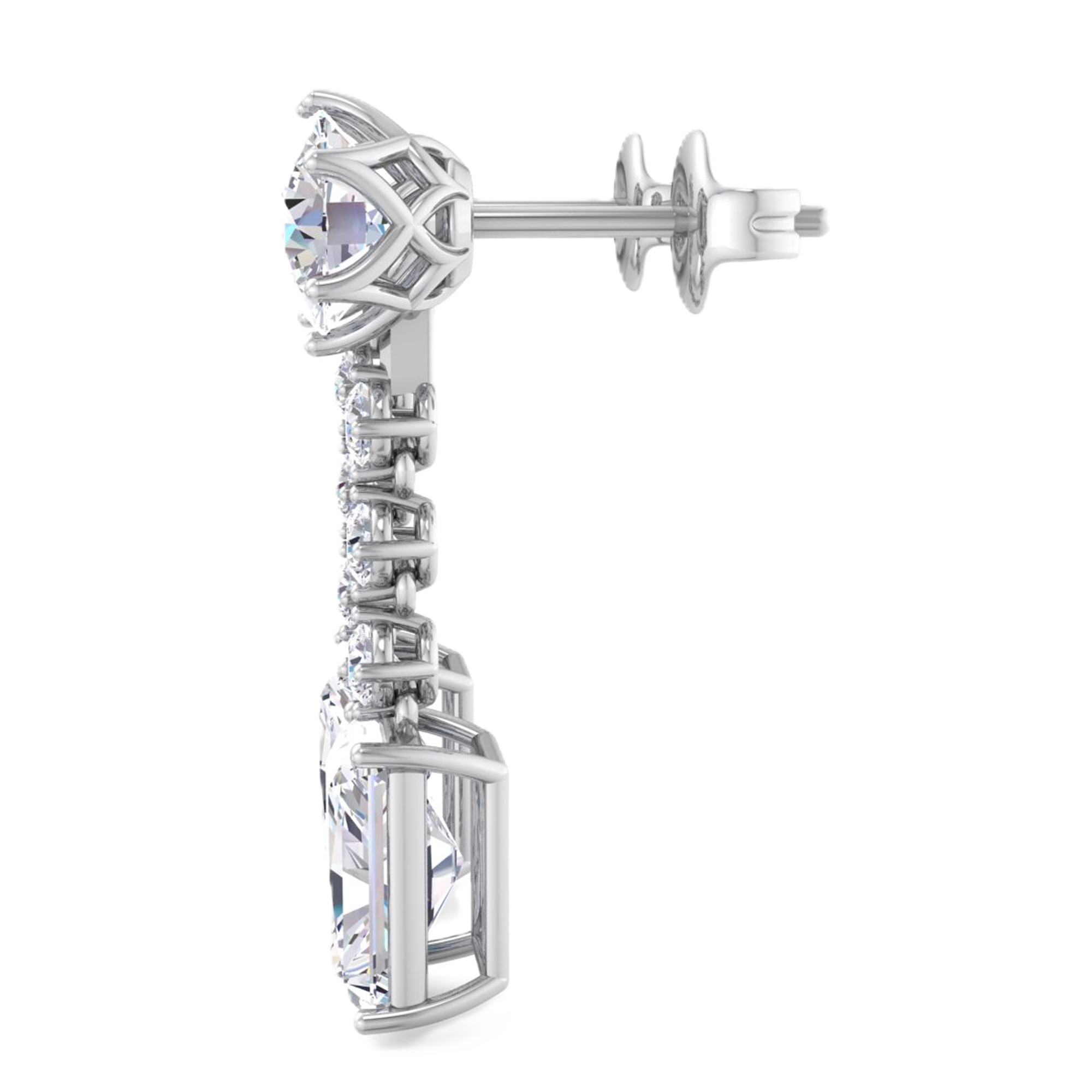 Oorbellen van 16.11 karaat met hoofdsteen in vorm Emerald van 5,07 karaat - 53A