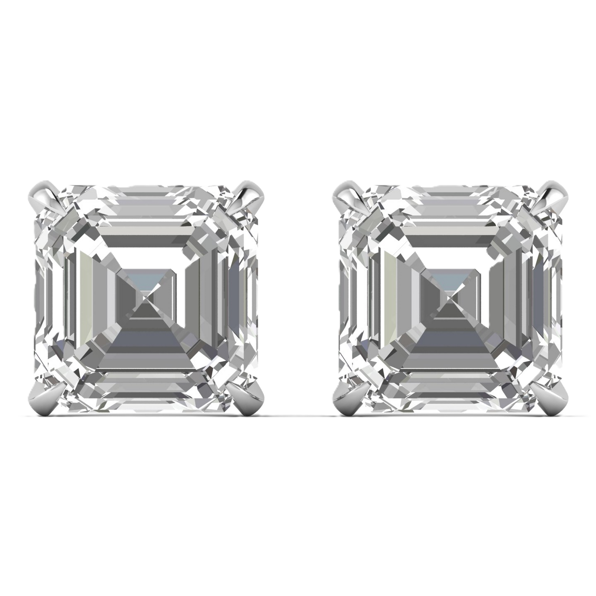 Oorbellen van 6 karaat met hoofdsteen in vorm Asscher van 3 karaat - 56A