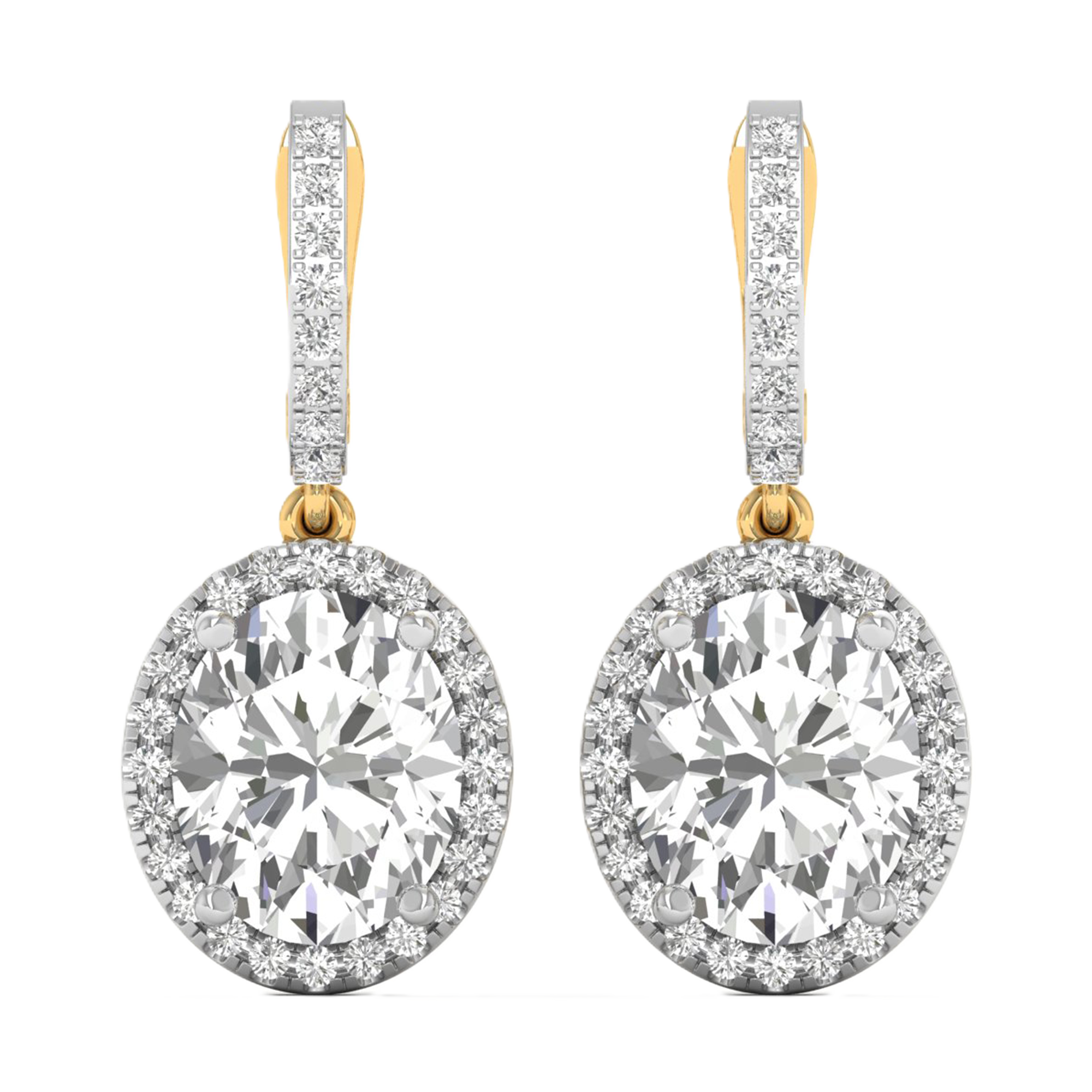 Oorbellen van 5.74 karaat met hoofdsteen in vorm Ovaal van 2,5 karaat - 206