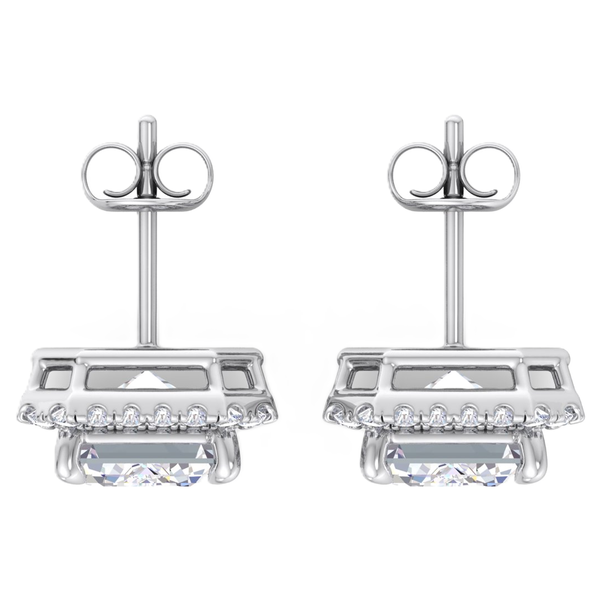 Oorbellen van 3,98 tot 6.39 karaat met hoofdsteen in vorm Emerald