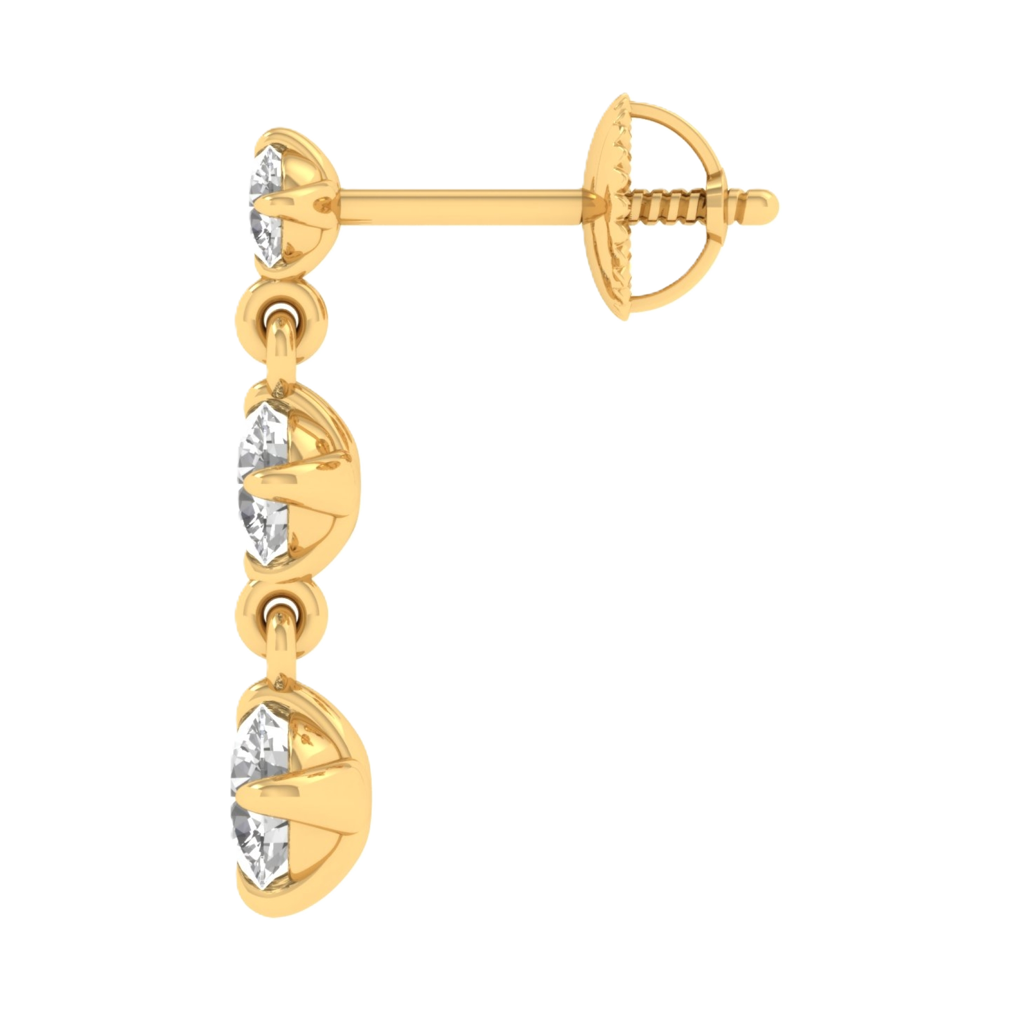 Oorbellen van 1.98 karaat met hoofdsteen in vorm Rond van 0,51 karaat - 291
