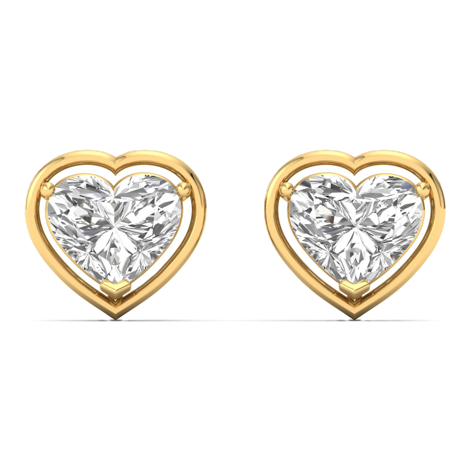 Oorbellen van 2.3 karaat met hoofdsteen in vorm Hart van 1,15 karaat - 301