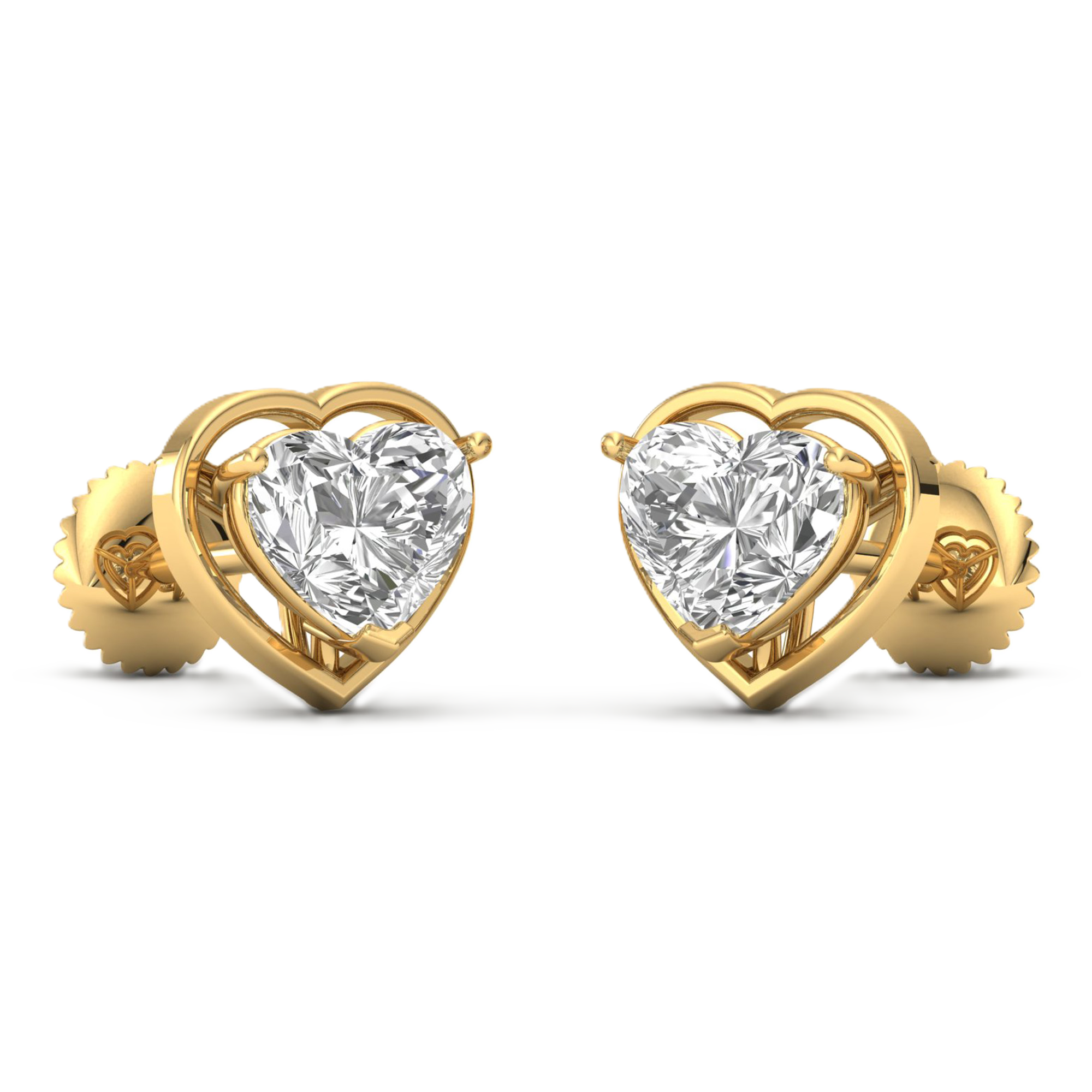 Oorbellen van 2.3 karaat met hoofdsteen in vorm Hart van 1,15 karaat - 301