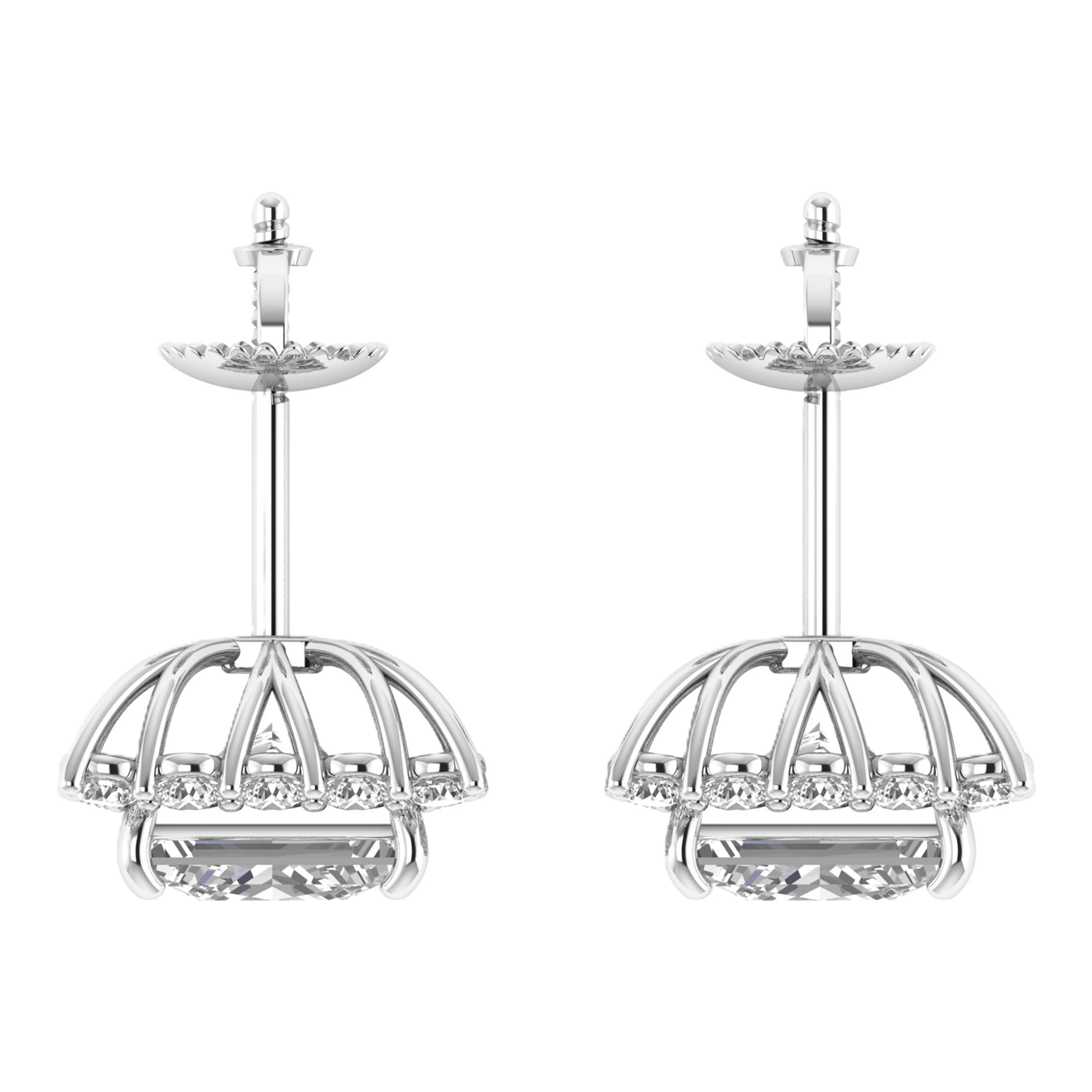 Oorbellen van 5.1 karaat met hoofdsteen in vorm Princess van 1,99 karaat - 312