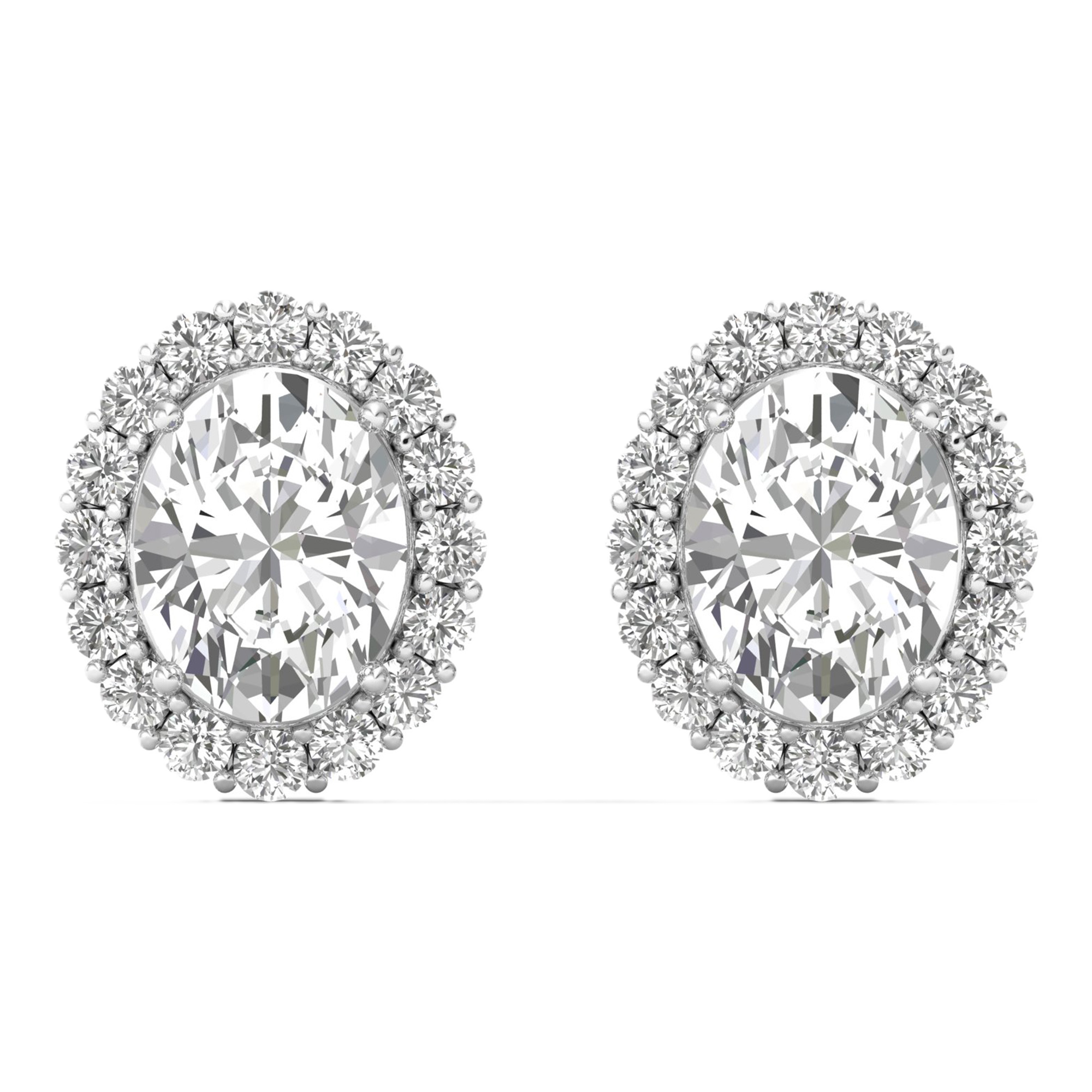 Oorbellen van 3.82 karaat met hoofdsteen in vorm Ovaal van 1,5 karaat - 379