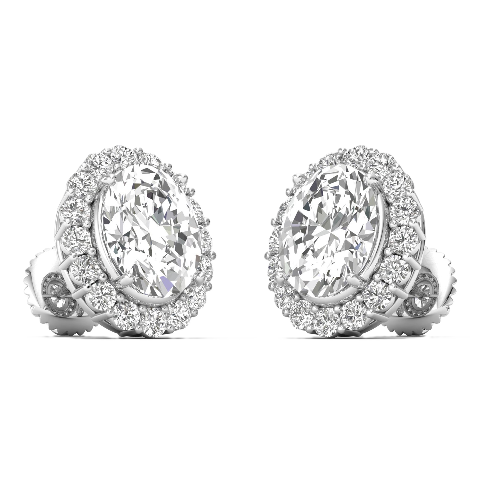 Oorbellen van 3.82 karaat met hoofdsteen in vorm Ovaal van 1,5 karaat - 379