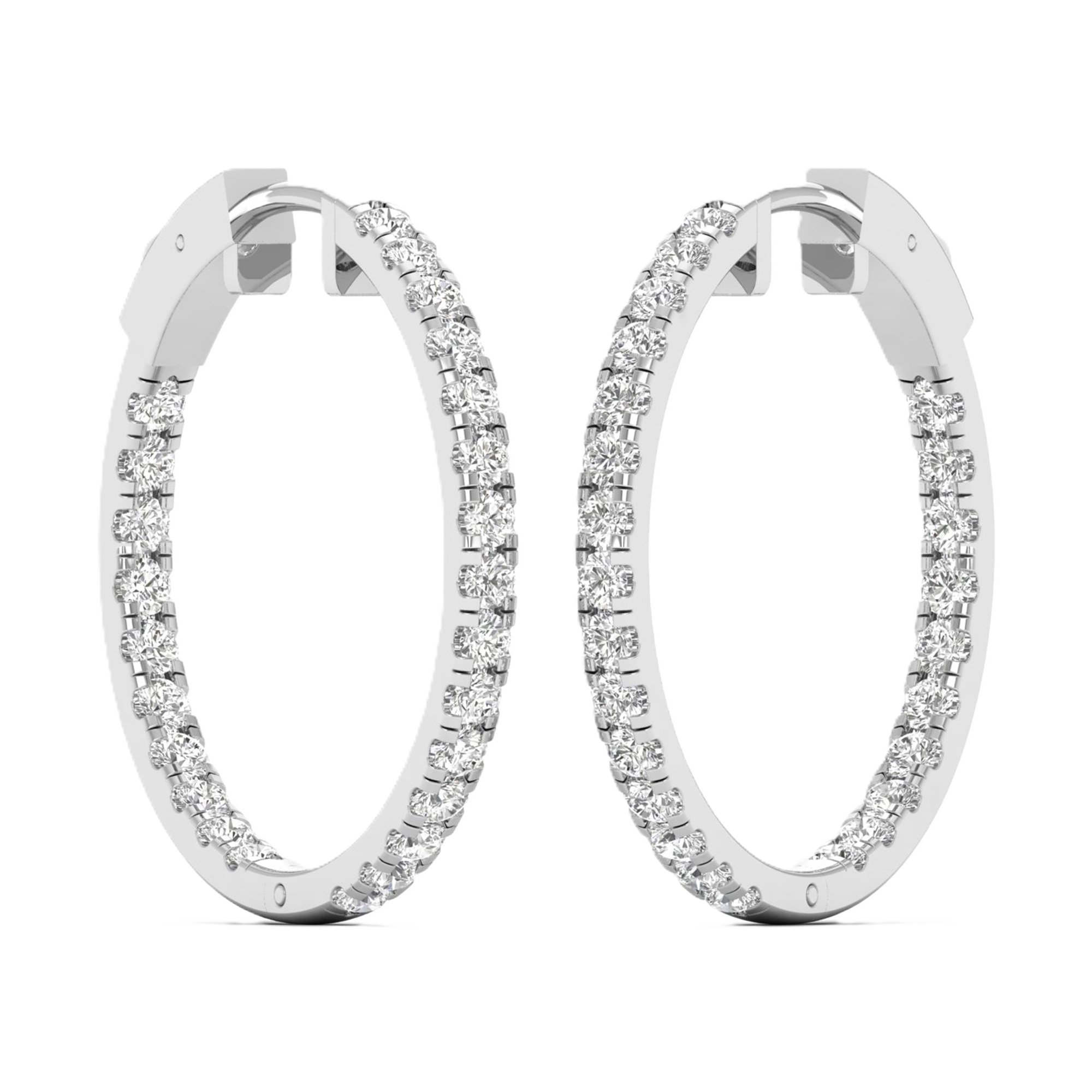 Oorbellen van 2 tot 4.75 karaat met hoofdsteen in vorm Rond van 0,04 karaat - 652