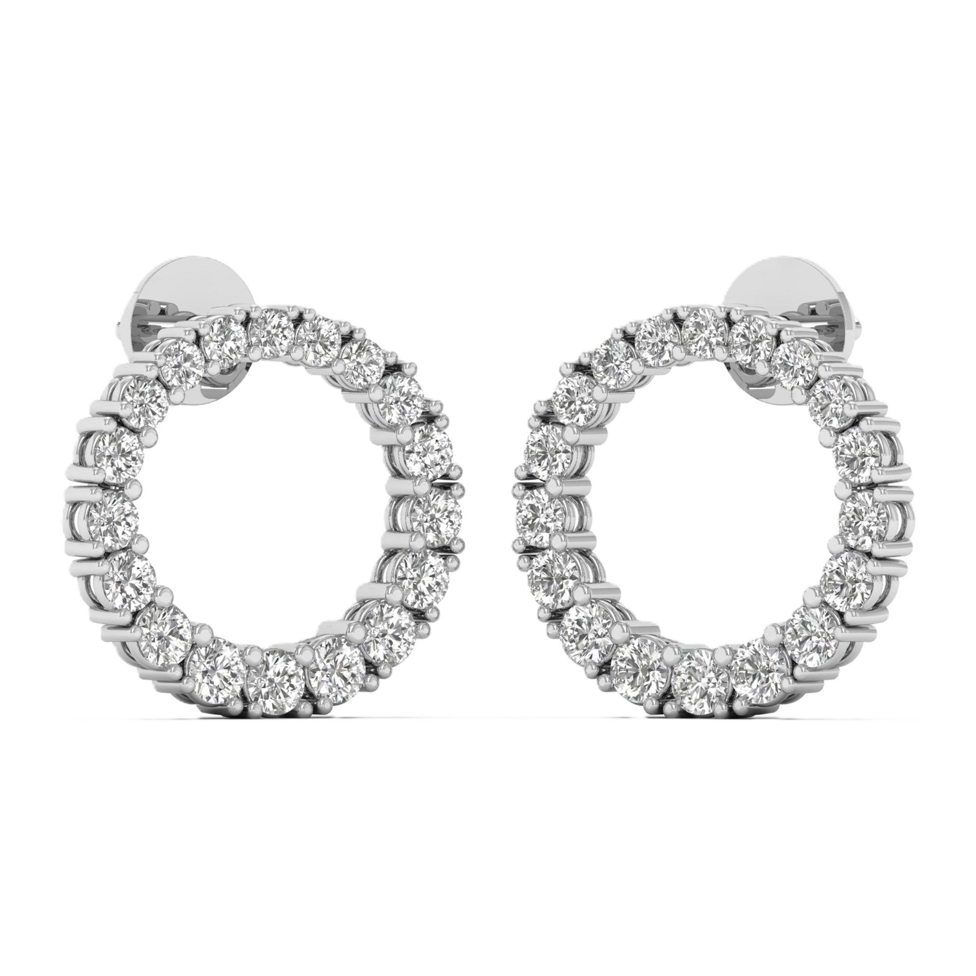 Oorbellen van 1.85 karaat met hoofdsteen in vorm Rond van 0,074 karaat - 694