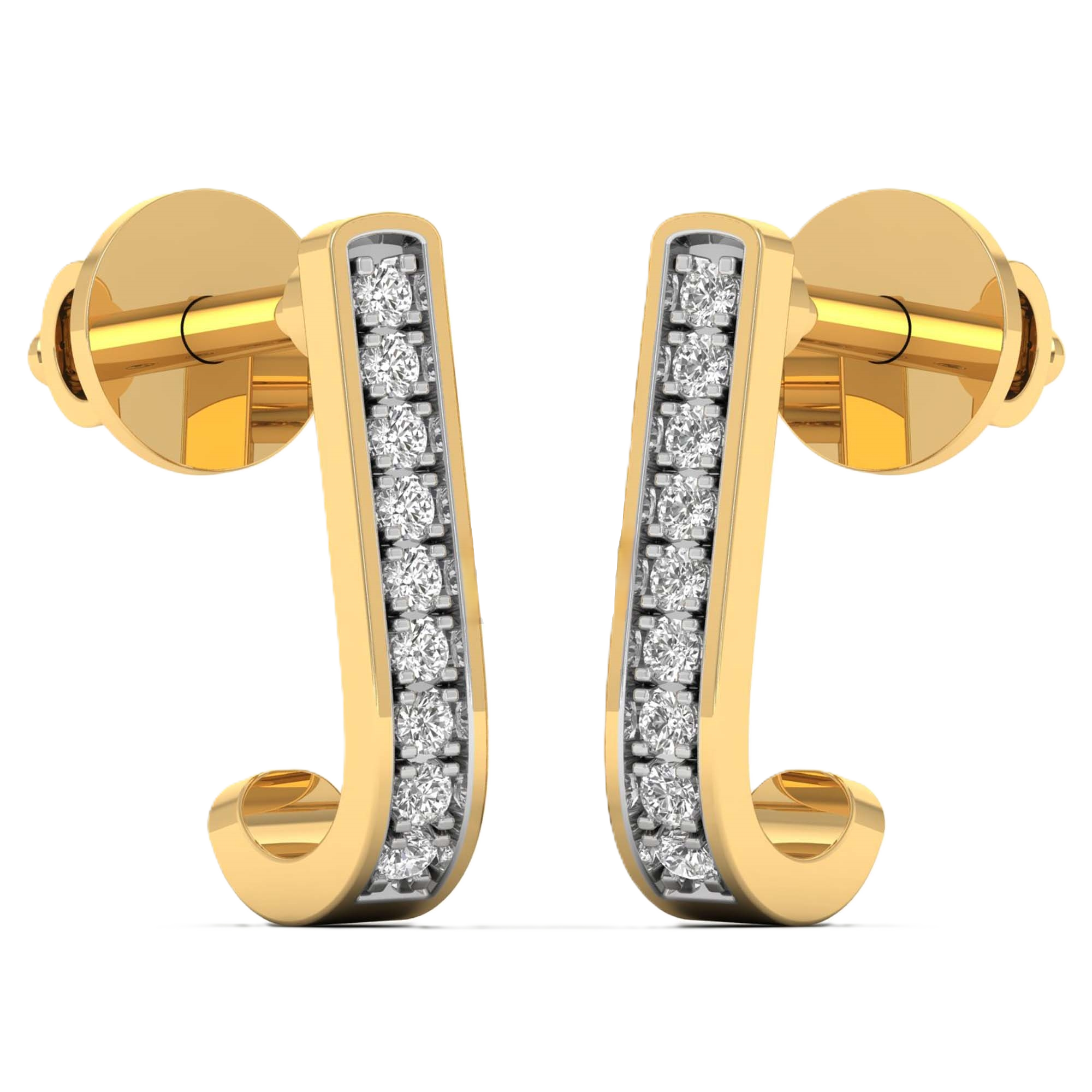Oorbellen van 0.11 karaat met hoofdsteen in vorm Rond van 0,006111 karaat - 010
