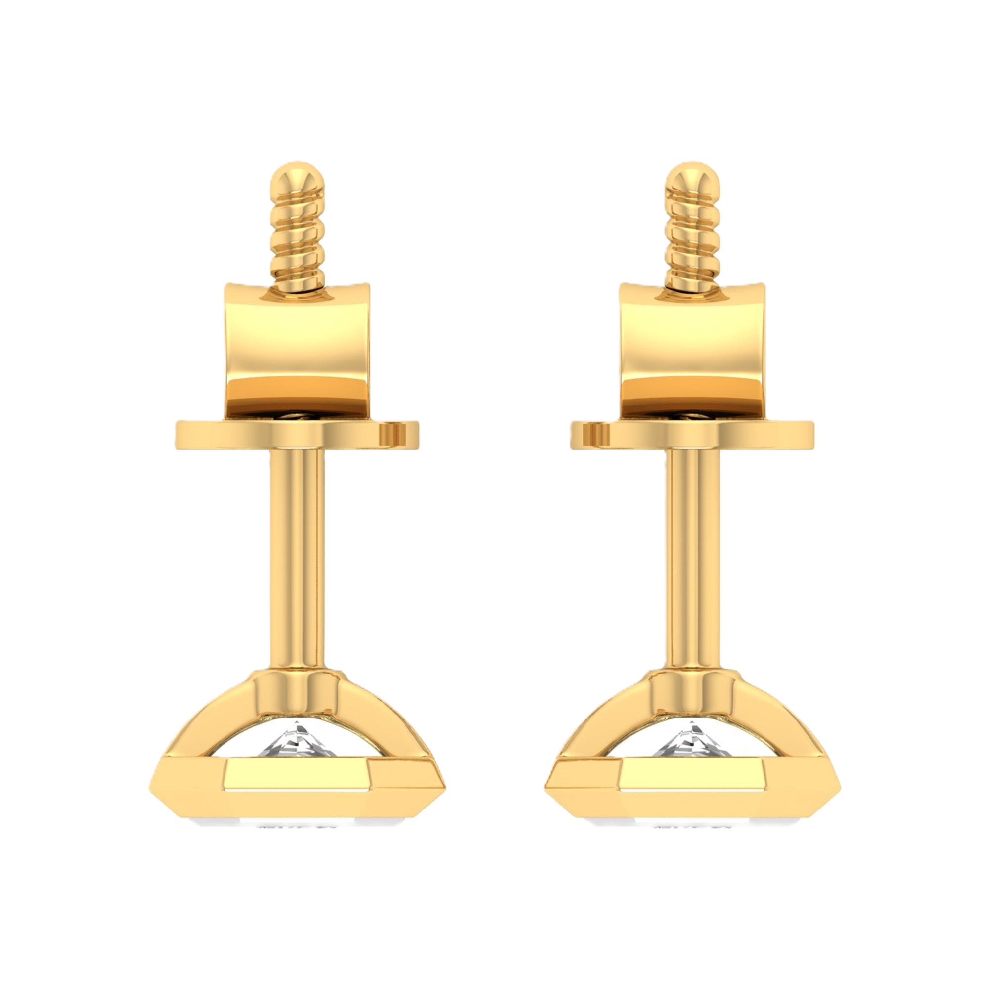 Oorbellen van 0.5 tot 5 karaat met hoofdsteen in vorm Asscher - 011