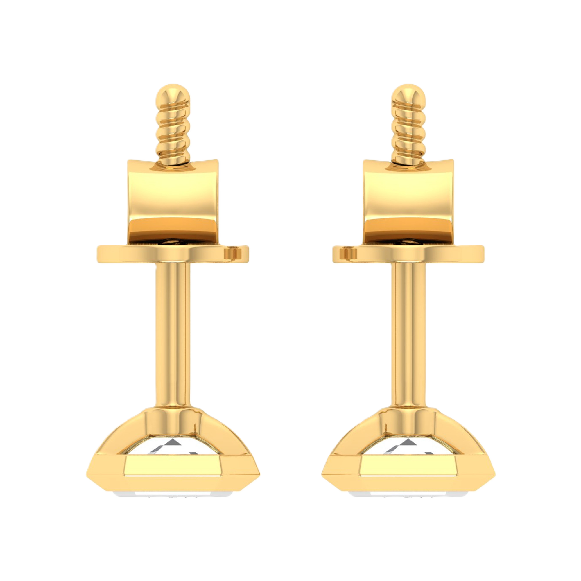 Oorbellen van 0.5 tot 2 karaat met hoofdsteen in vorm Emerald  - 012