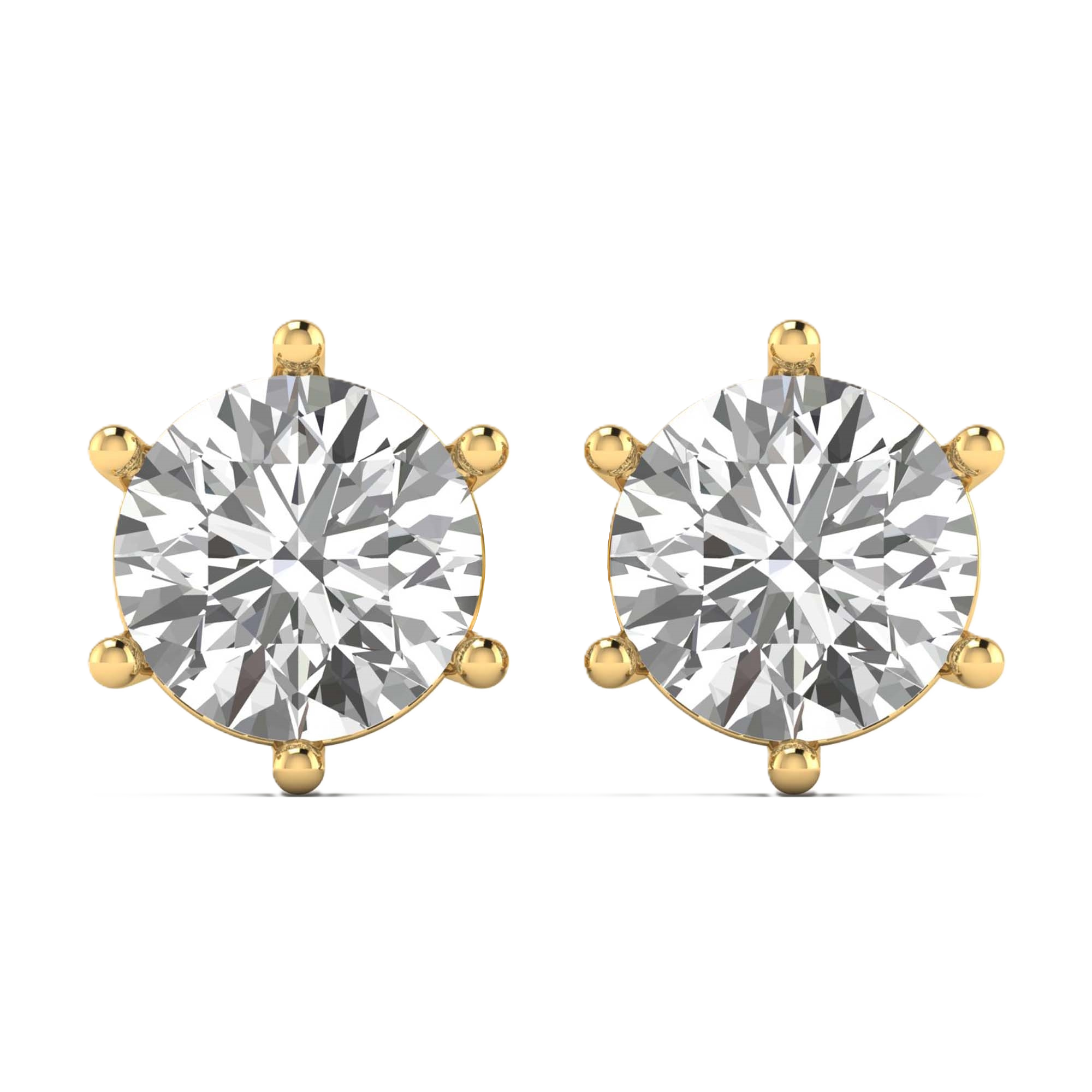Oorbellen van 3 tot 6 karaat met hoofdsteen in vorm Rond  - 062