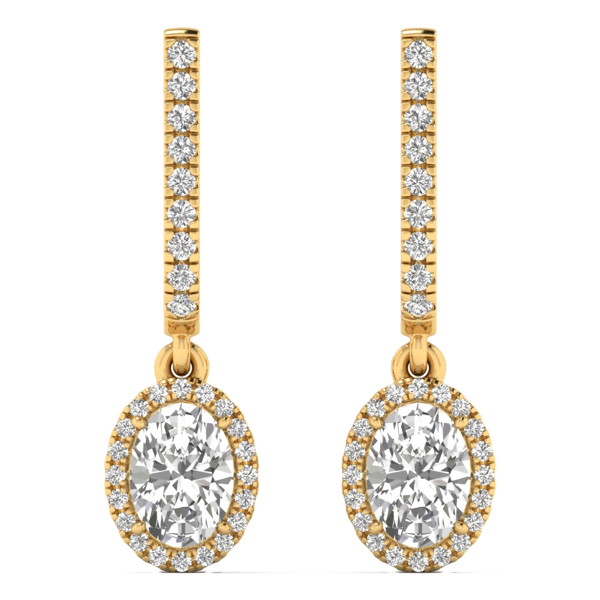 Oorbellen van 1.32 tot 4.56 karaat met hoofdsteen in vorm Ovaal - 088