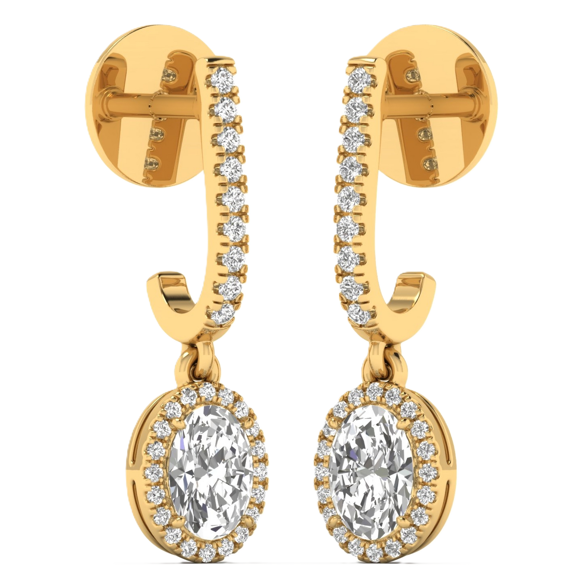 Oorbellen van 1.32 tot 4.56 karaat met hoofdsteen in vorm Ovaal - 088