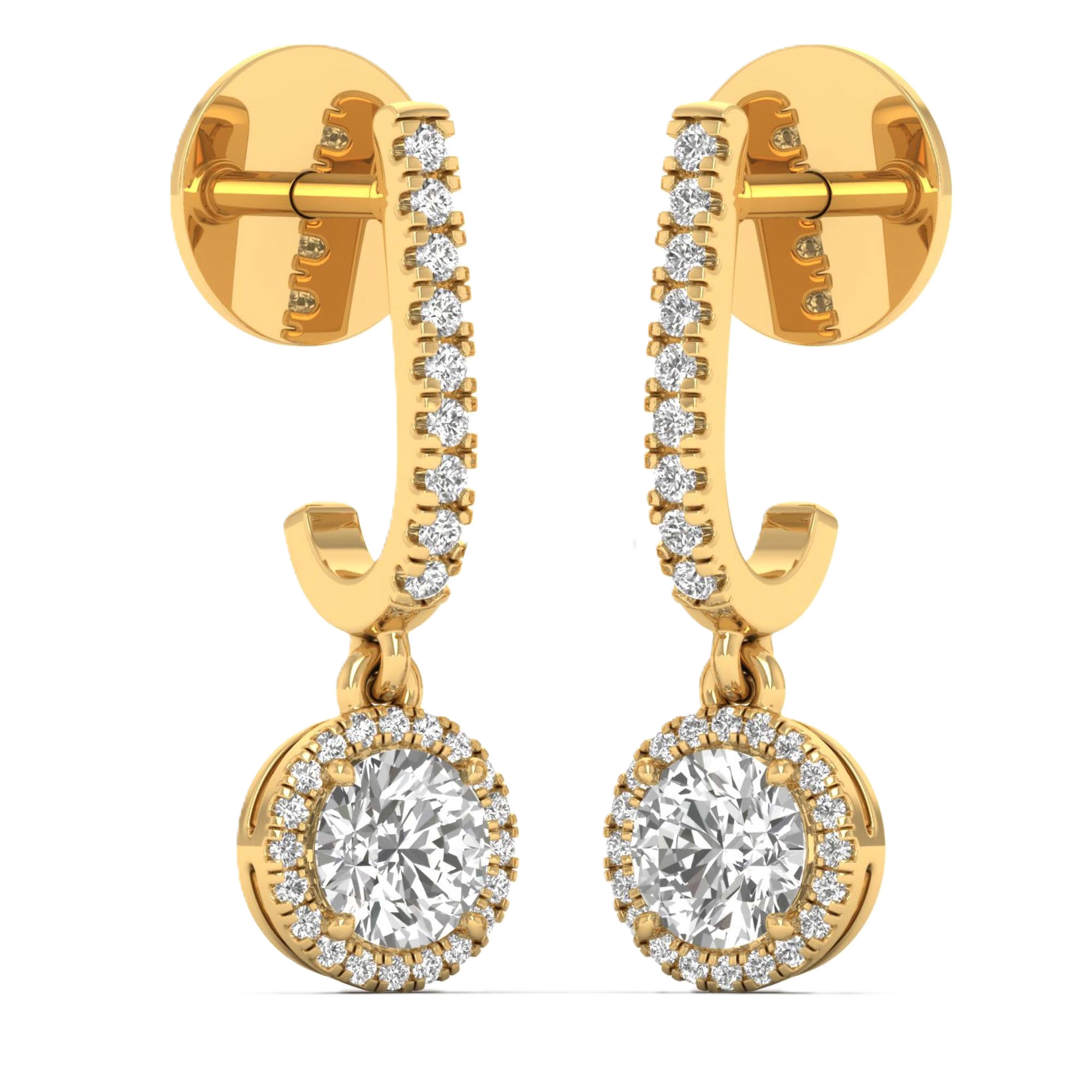 Oorbellen van 1.32 tot 4.78 karaat met hoofdsteen in vorm Rond - 091