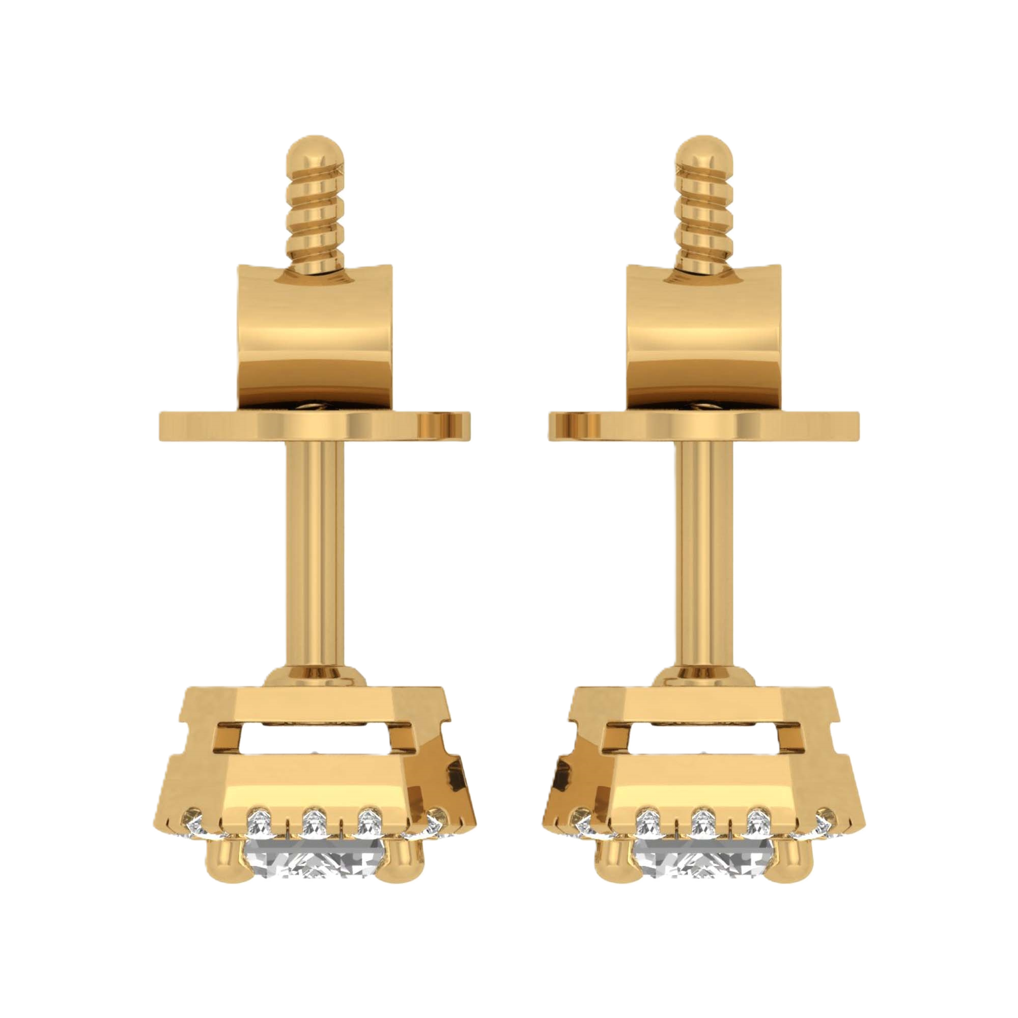 Oorbellen van 1.16 tot 5,73 karaat met hoofdsteen in vorm Emerald