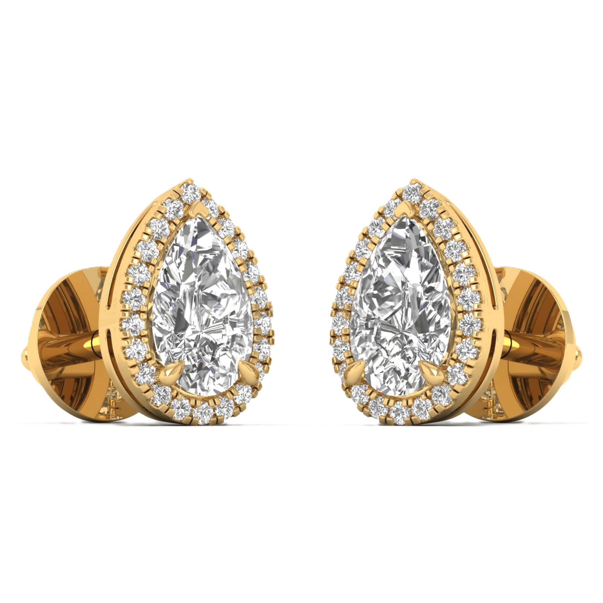 Oorbellen van 1.18 tot 5,66 karaat met hoofdsteen in vorm Peer