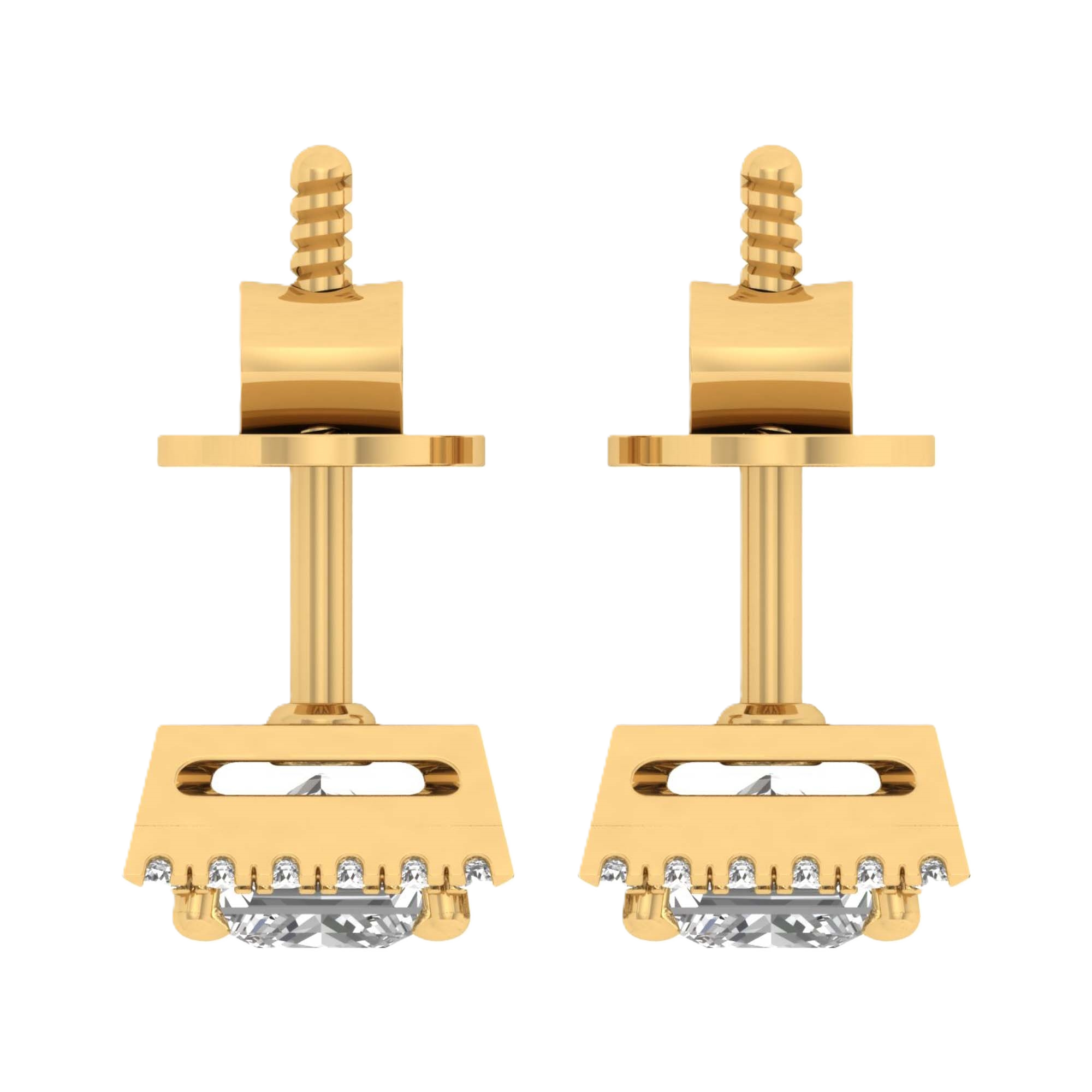 Oorbellen van 1.2 tot 5,62 karaat met hoofdsteen in vorm Princess- 196