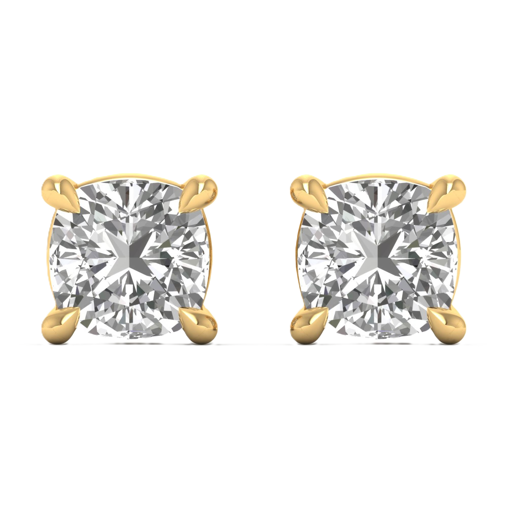 Oorbellen van 1 tot 5 karaat met hoofdsteen in vorm Cushion