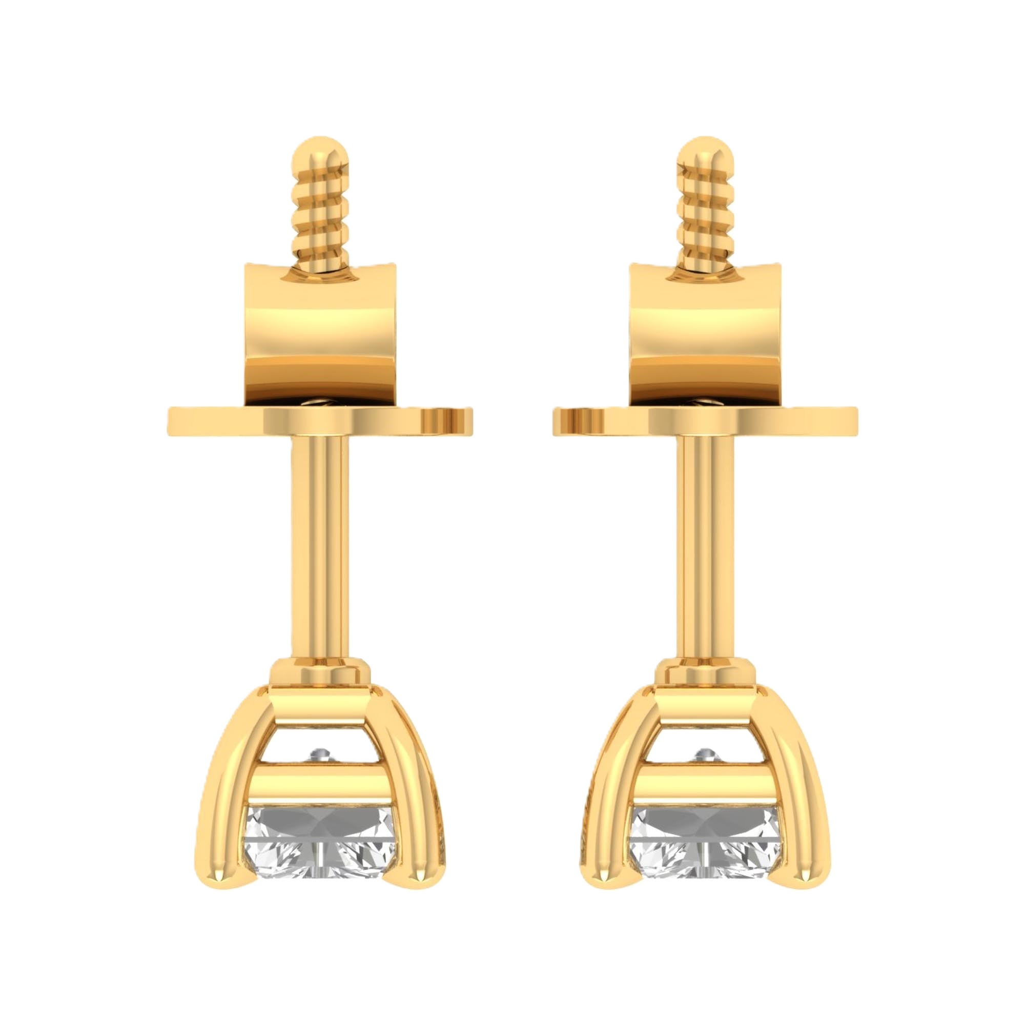 Oorbellen van 1 tot 5 karaat met hoofdsteen in vorm Radiant