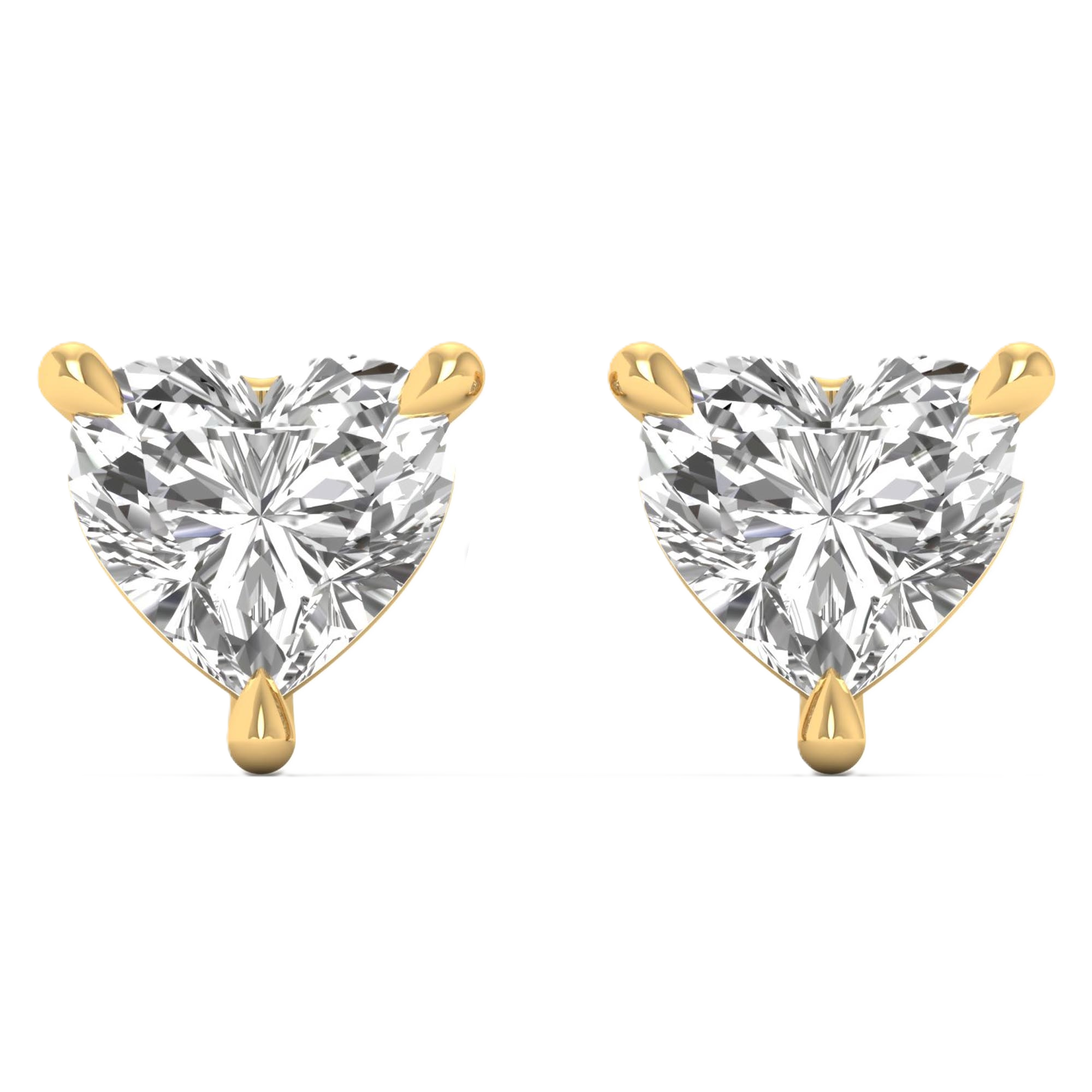 Oorbellen van 0.5 tot 5 karaat met hoofdsteen in vorm Hart - 210