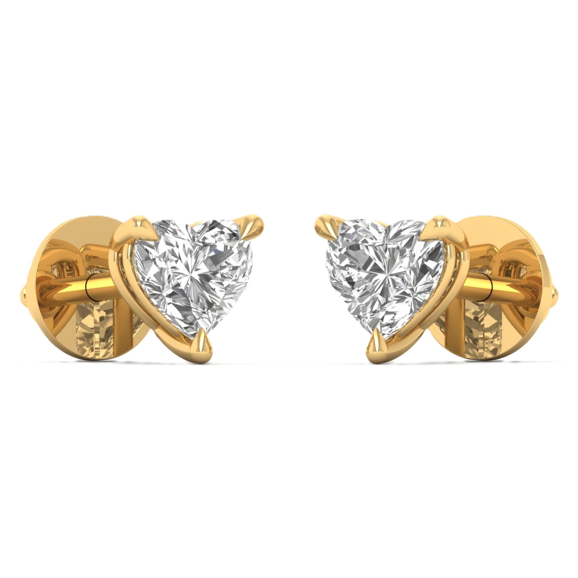 Oorbellen van 0.5 tot 5 karaat met hoofdsteen in vorm Hart - 210