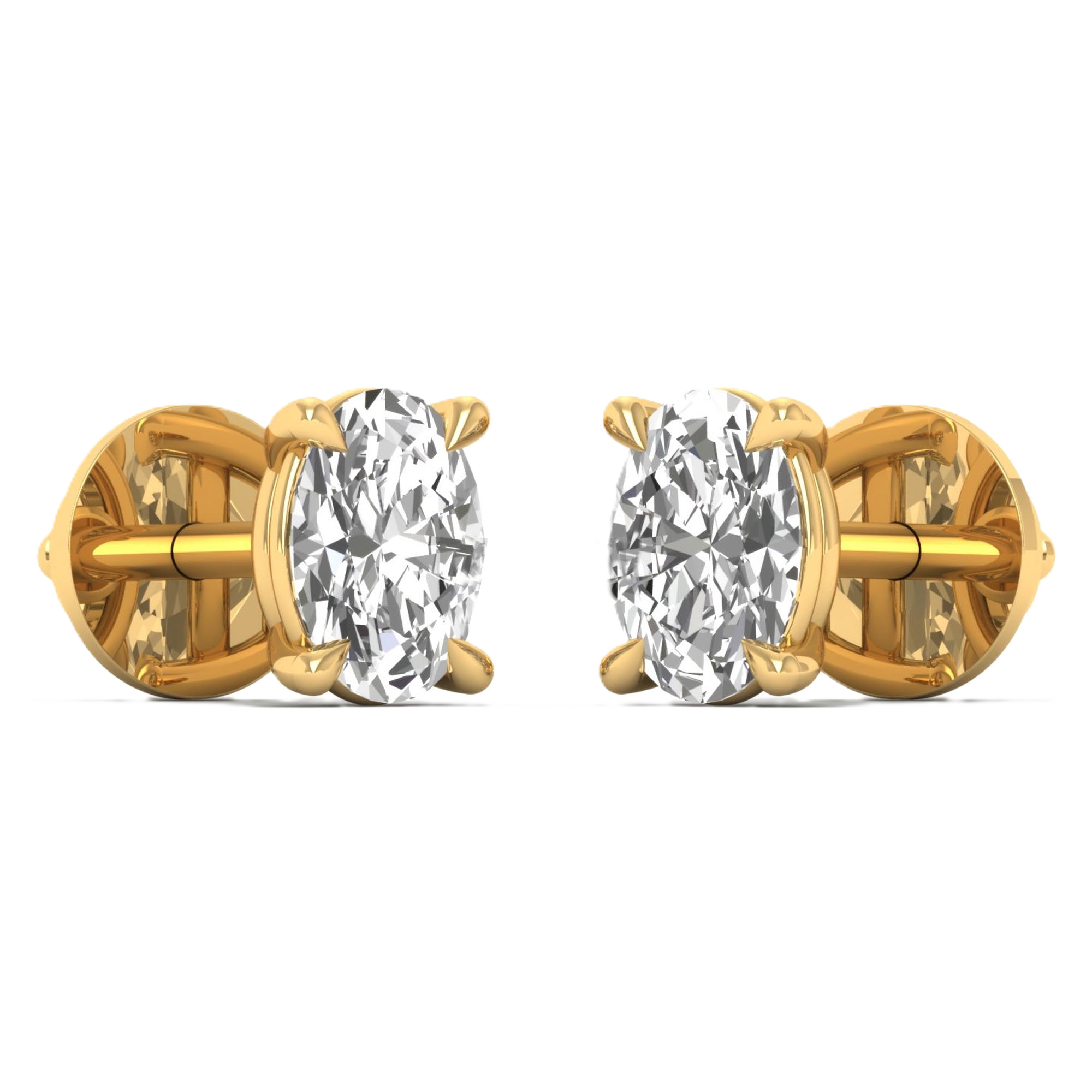 Oorbellen van 1 tot 5 karaat met hoofdsteen in vorm Ovaal  - 211