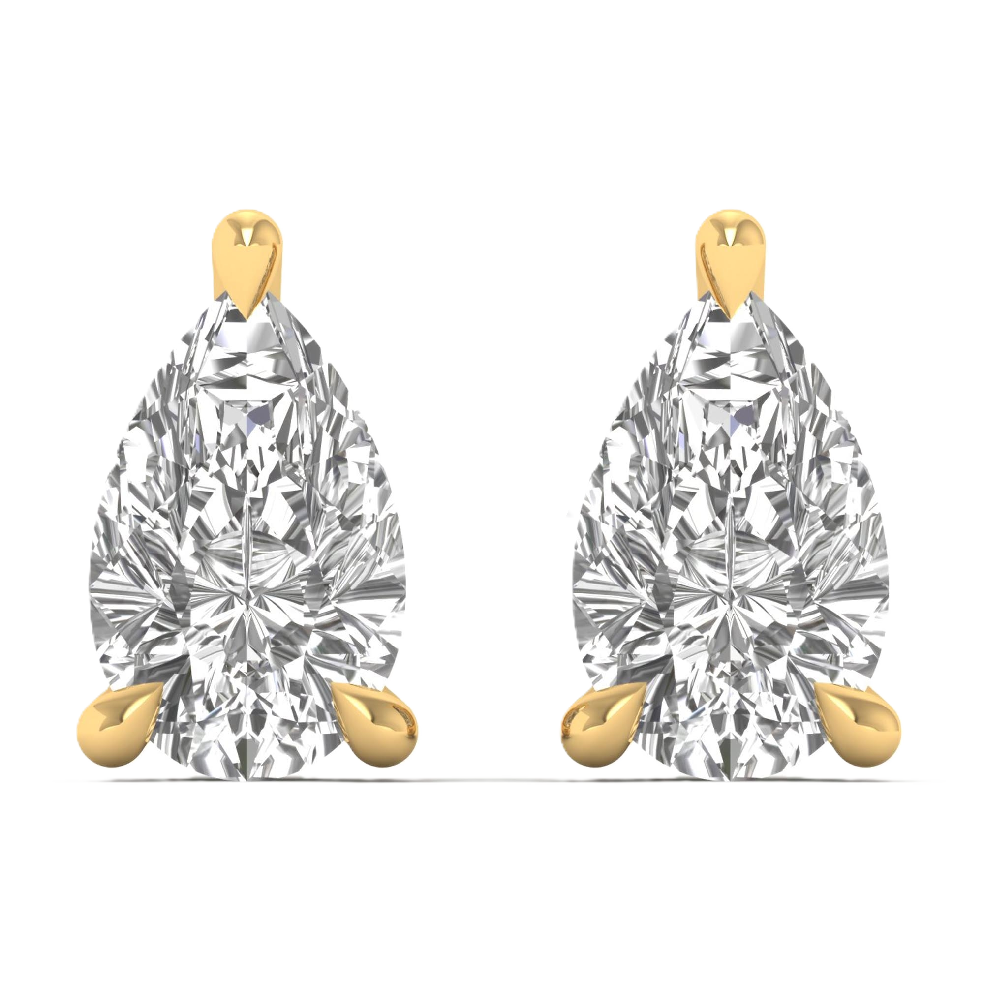 Oorbellen van 1 tot 5 karaat met hoofdsteen in vorm Peer