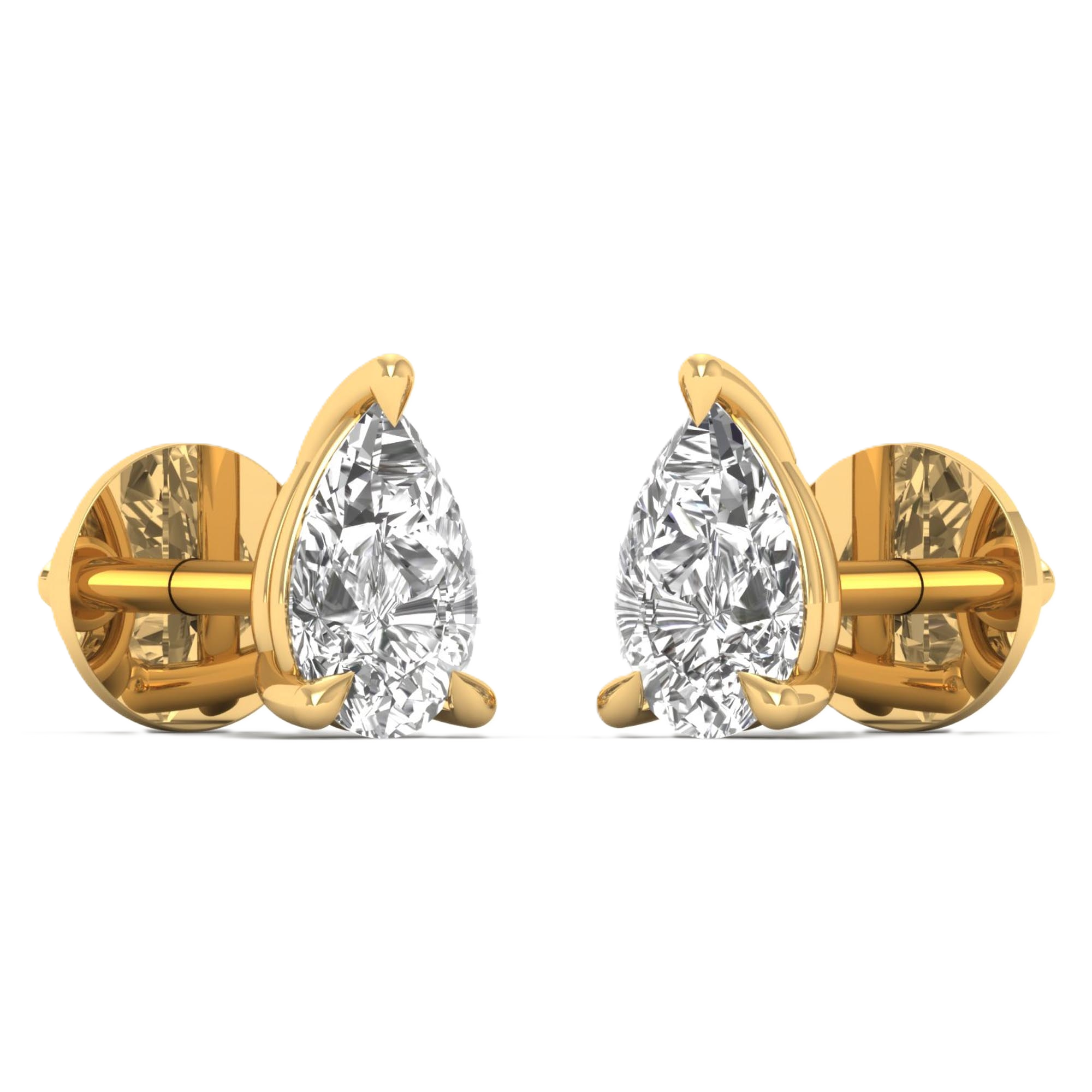 Oorbellen van 1 tot 5 karaat met hoofdsteen in vorm Peer