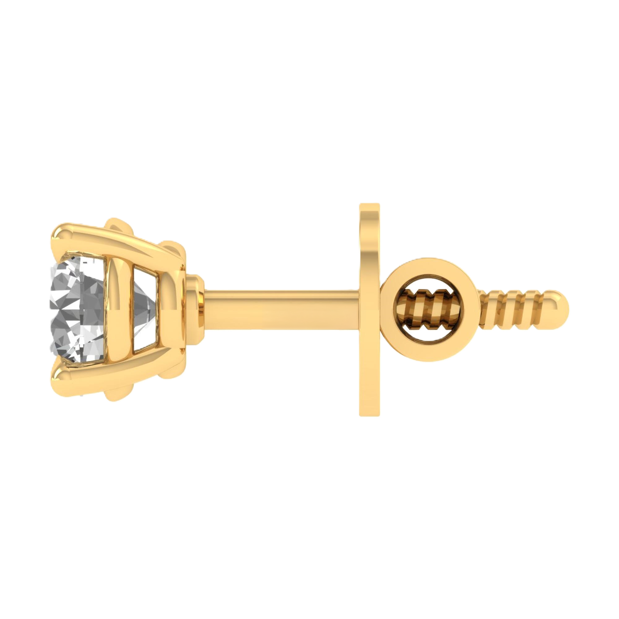 Stud oorbellen 4 poots van 0.5 tot 5 karaat met hoofdsteen in vorm briljant