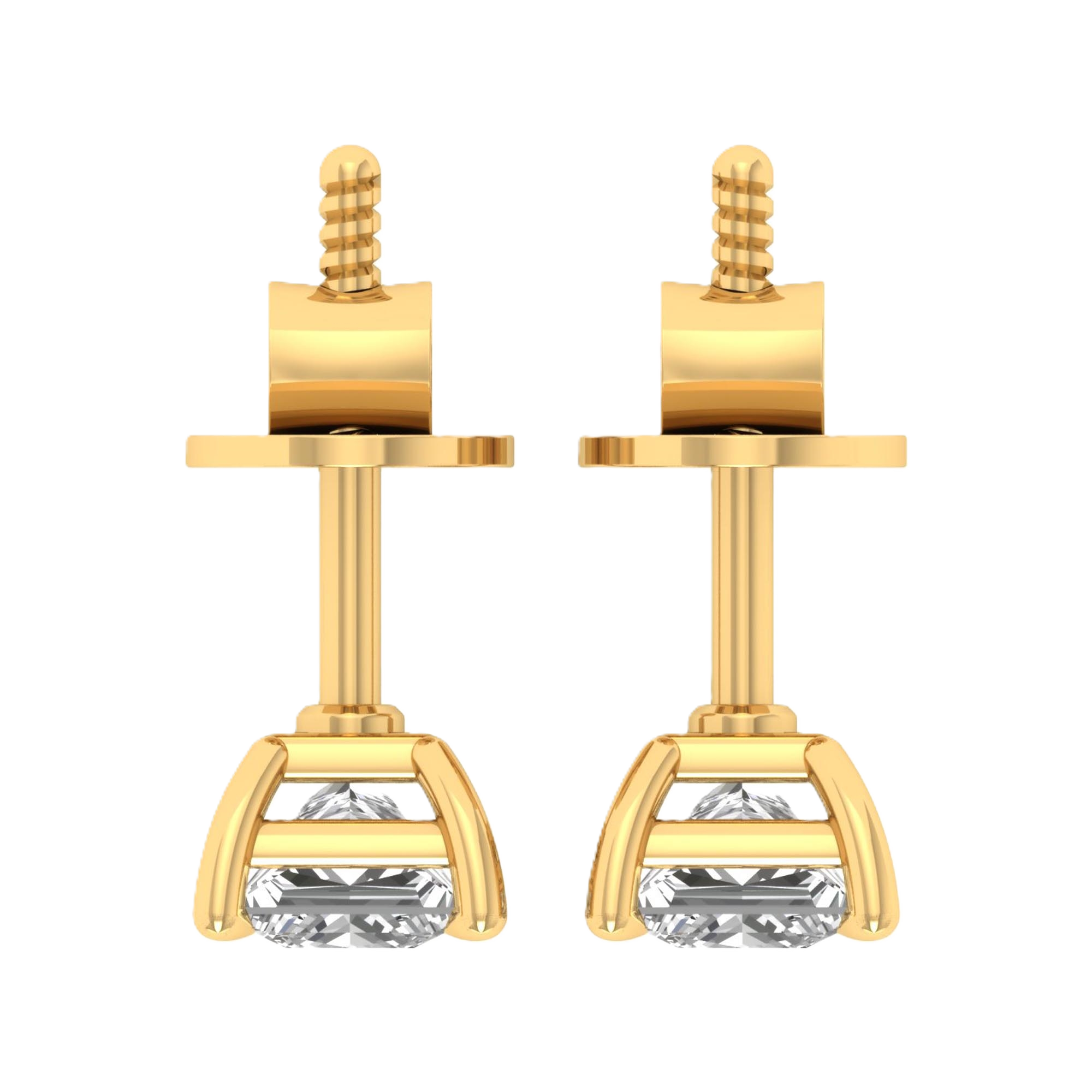 Oorbellen van 1 tot 6 karaat met hoofdsteen in vorm Princess - 214