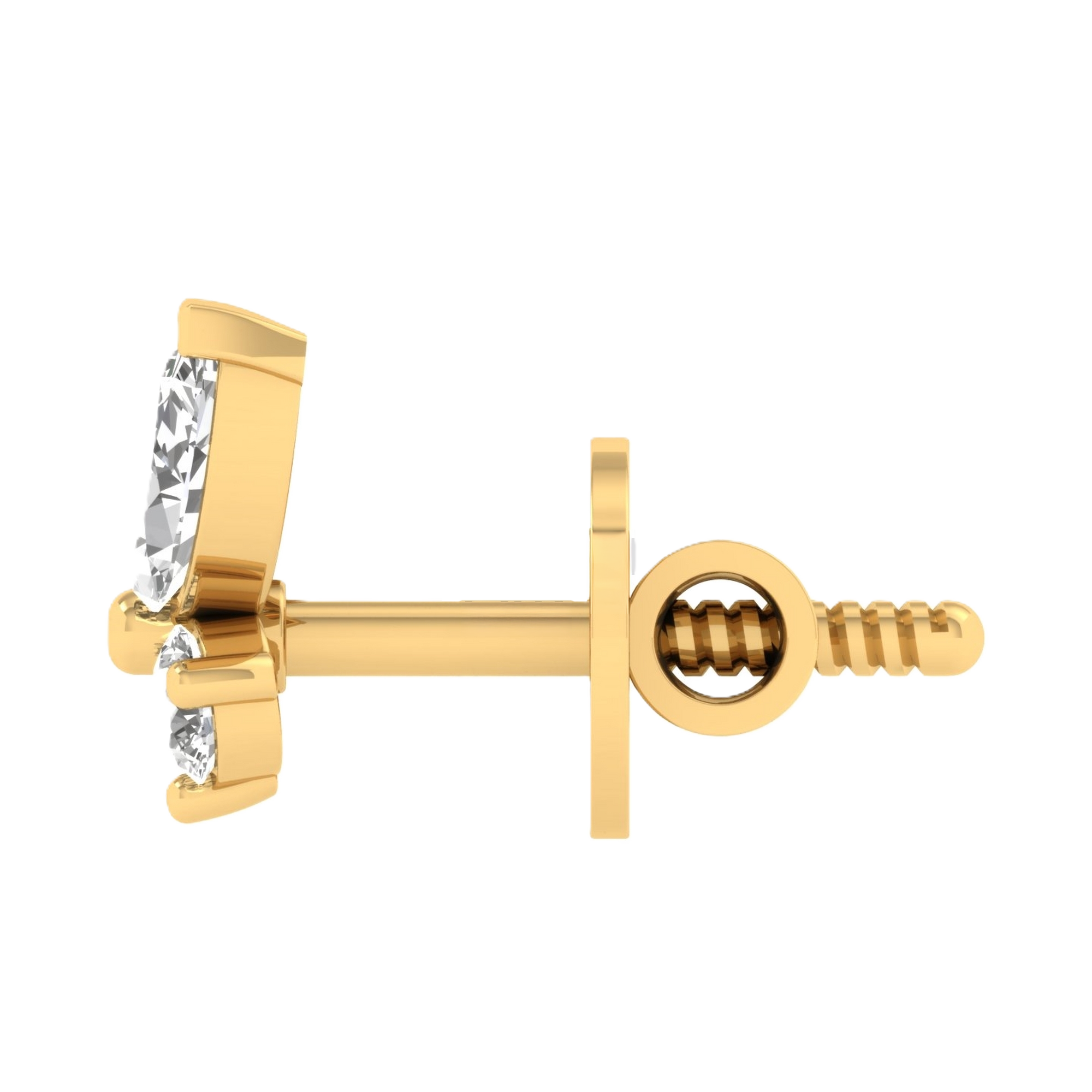 Oorbellen van 1.07 karaat met hoofdsteen in vorm Markies van 0,21 karaat - 456