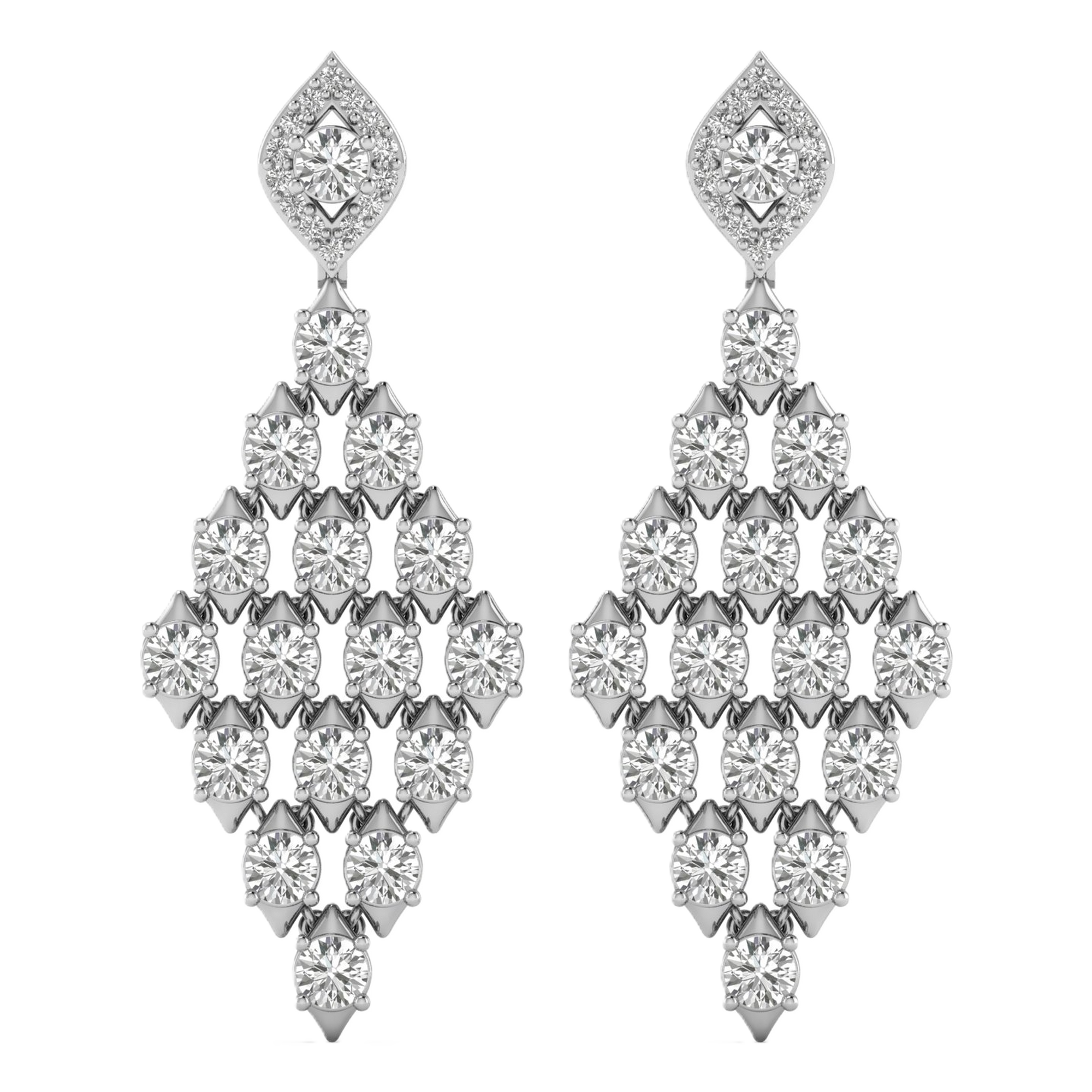 Oorbellen van 4.98 karaat met hoofdsteen in vorm Rond van 0,14 karaat - 547