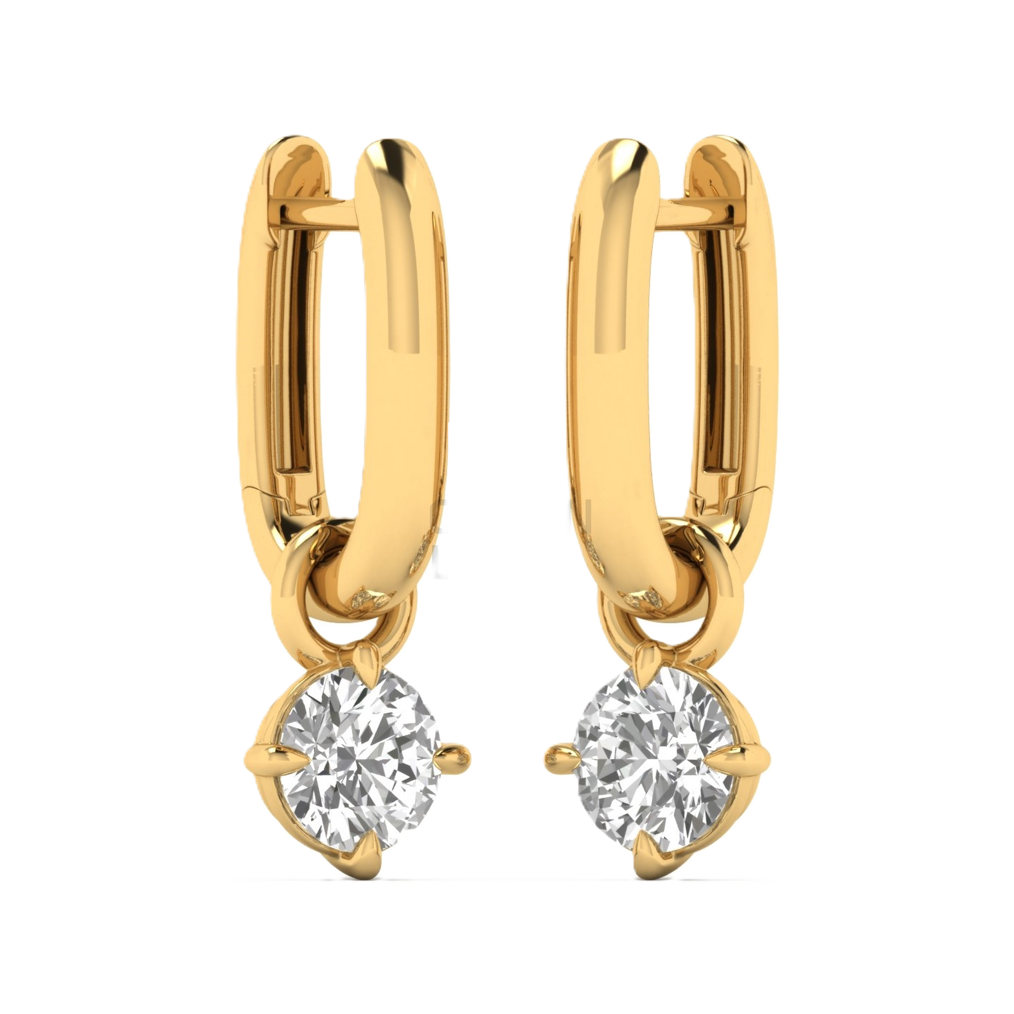 Oorbellen van 1 tot 2 karaat met hoofdsteen in vorm Rond - 563