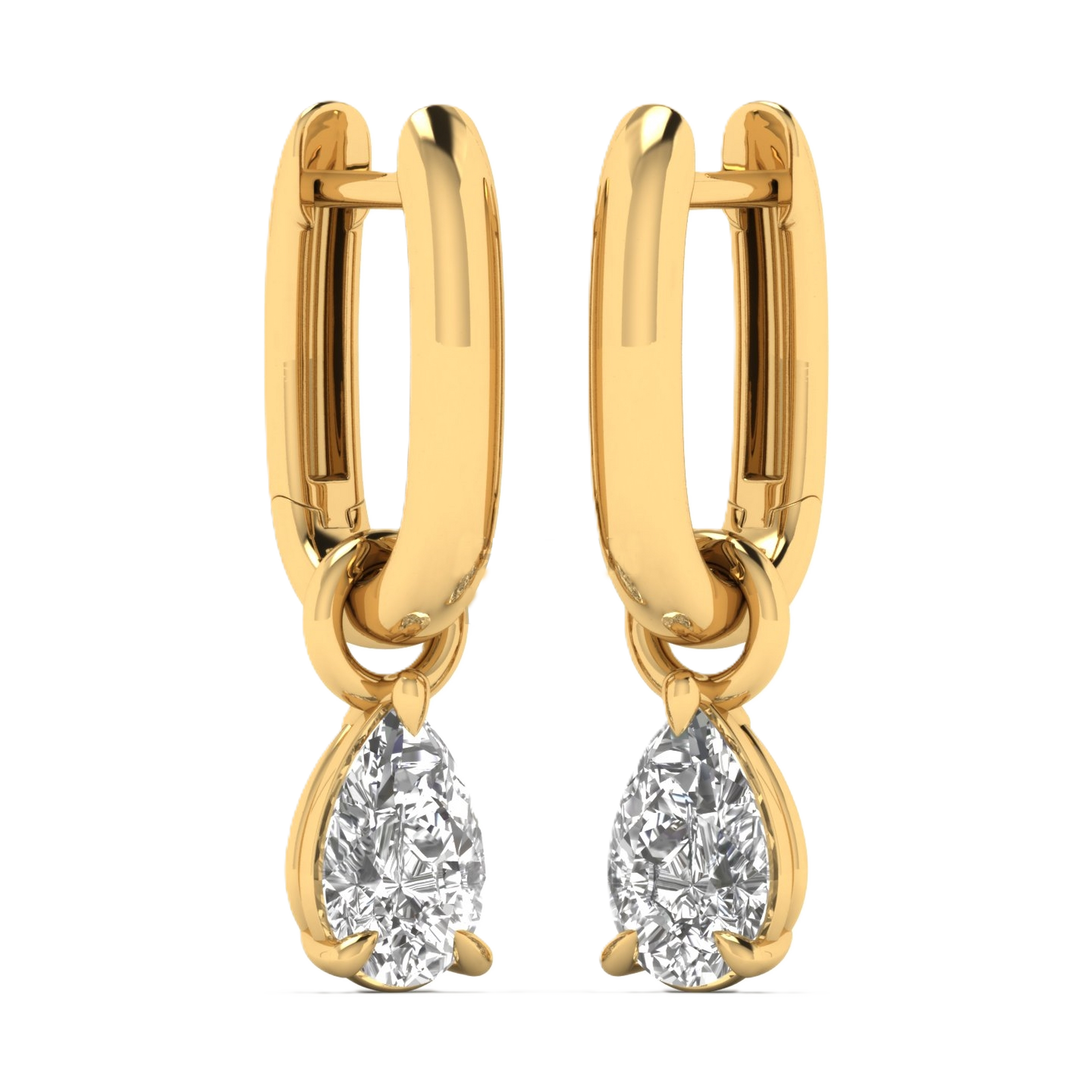 Oorbellen van 1 tot 2 karaat met hoofdsteen in vorm Peer - 564