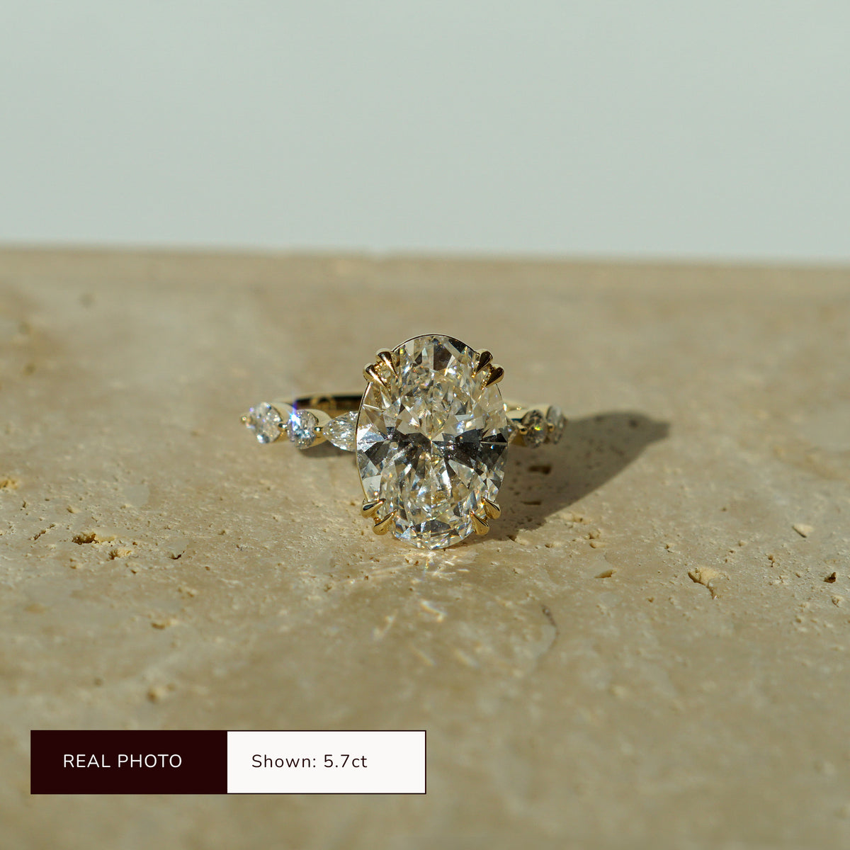 Zazu Diamanten Solitaire met Markies & Briljanten side stones - 5.7CT