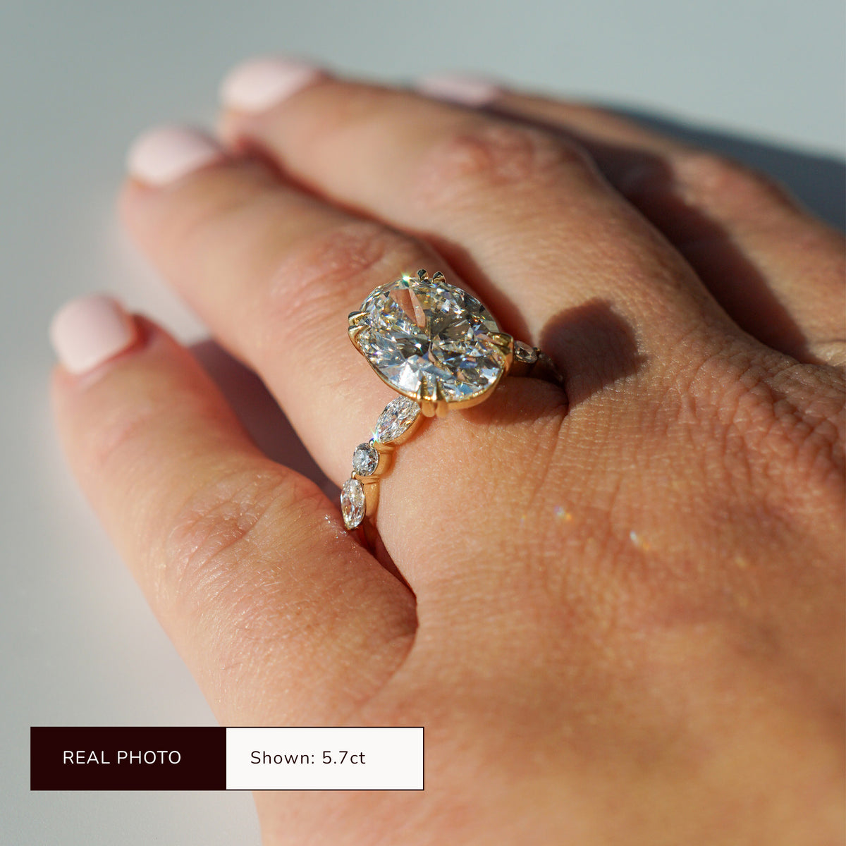 Zazu Diamanten Solitaire met Markies & Briljanten side stones - 5.7CT