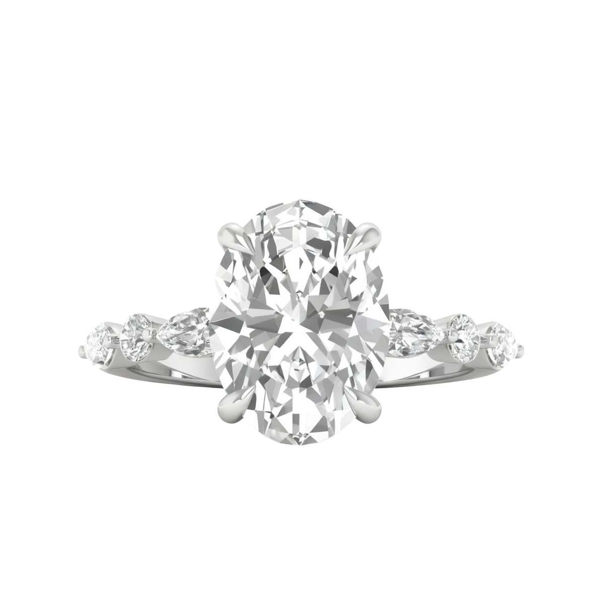 Zazu Diamanten Solitaire met Markies & Briljanten side stones - 5.7CT