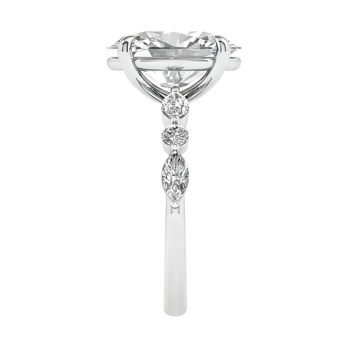 Zazu Diamanten Solitaire met Markies & Briljanten side stones - 5.7CT