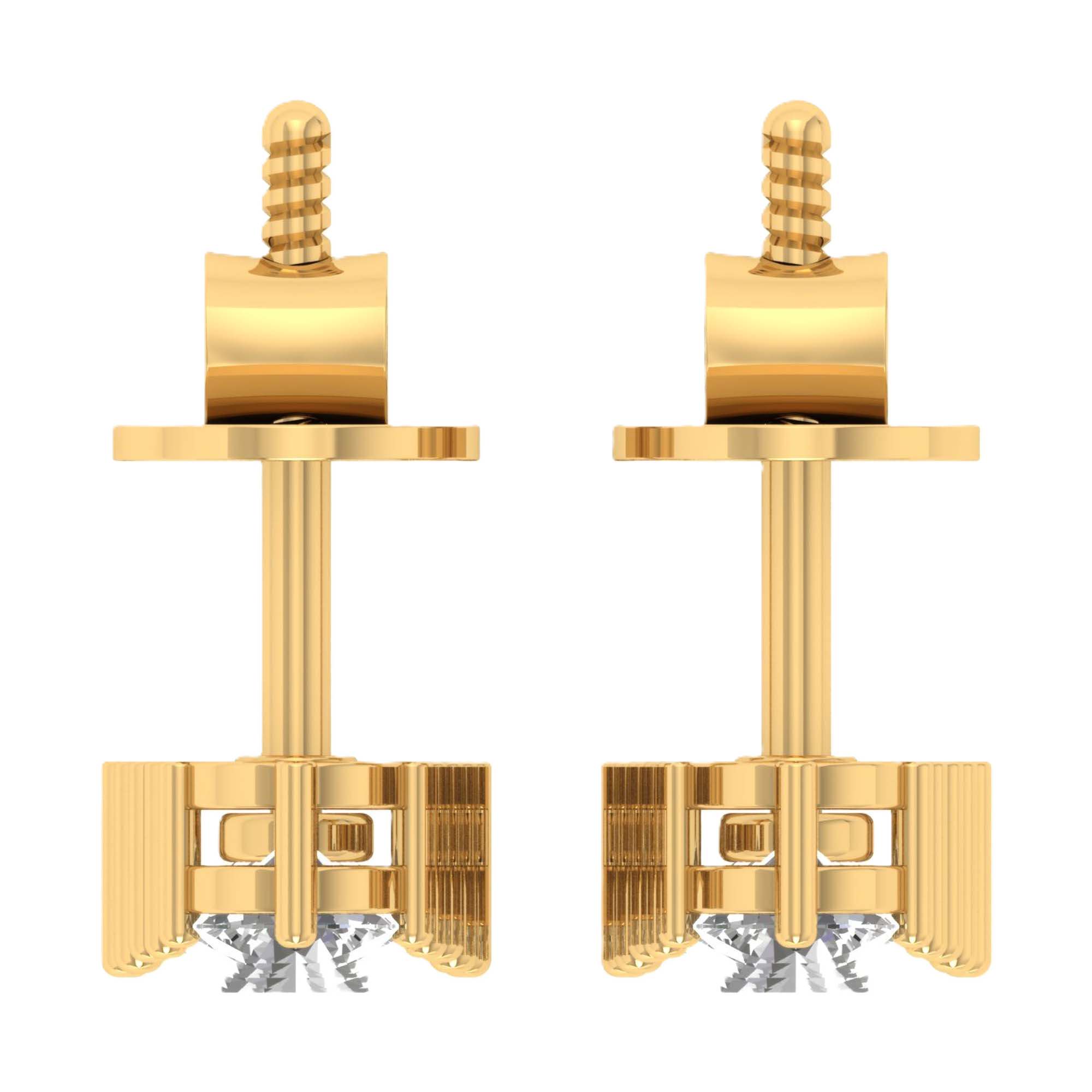 Oorbellen van 2.44 karaat met hoofdsteen in vorm Rond van 0,48 karaat - 093
