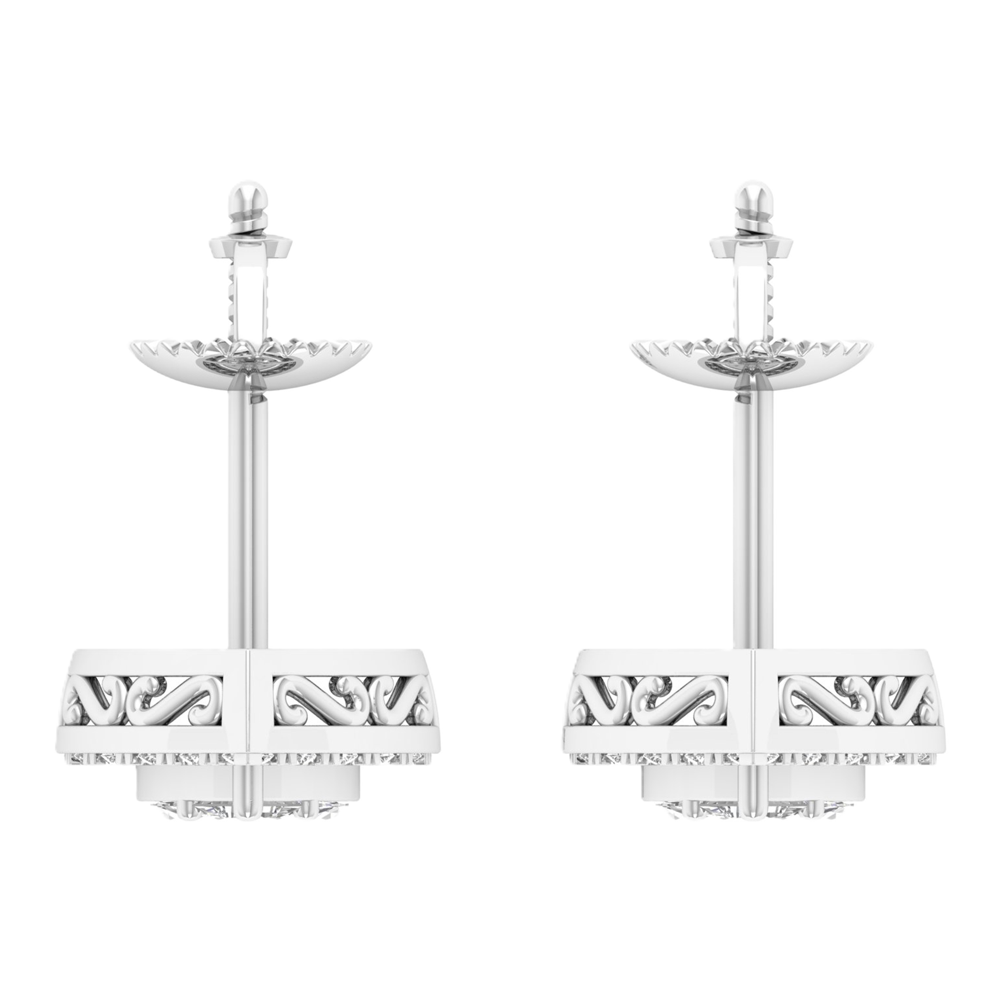 Oorbellen van 0.92 karaat met hoofdsteen in vorm Markies van 0,0925 karaat - 132