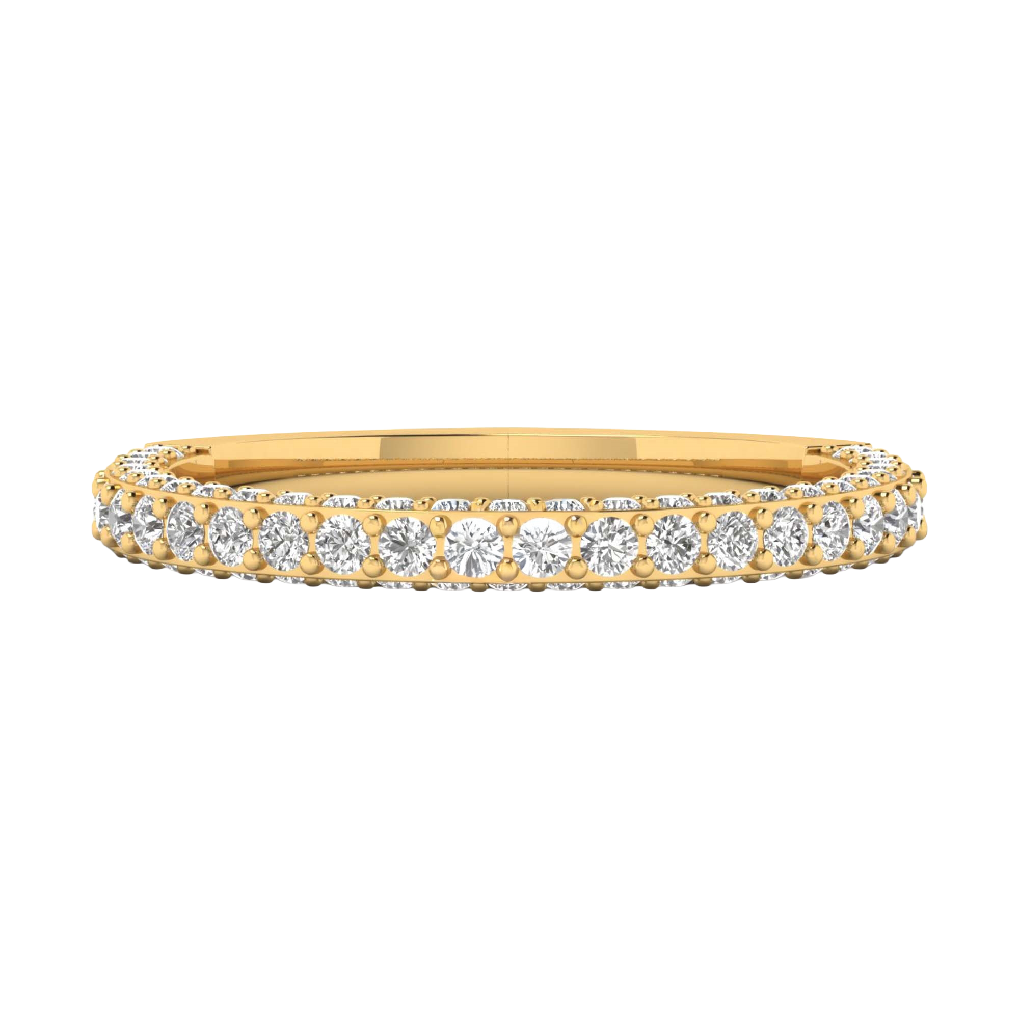 Pavé ring met driezijdige pavé‑band 0.8 karaat