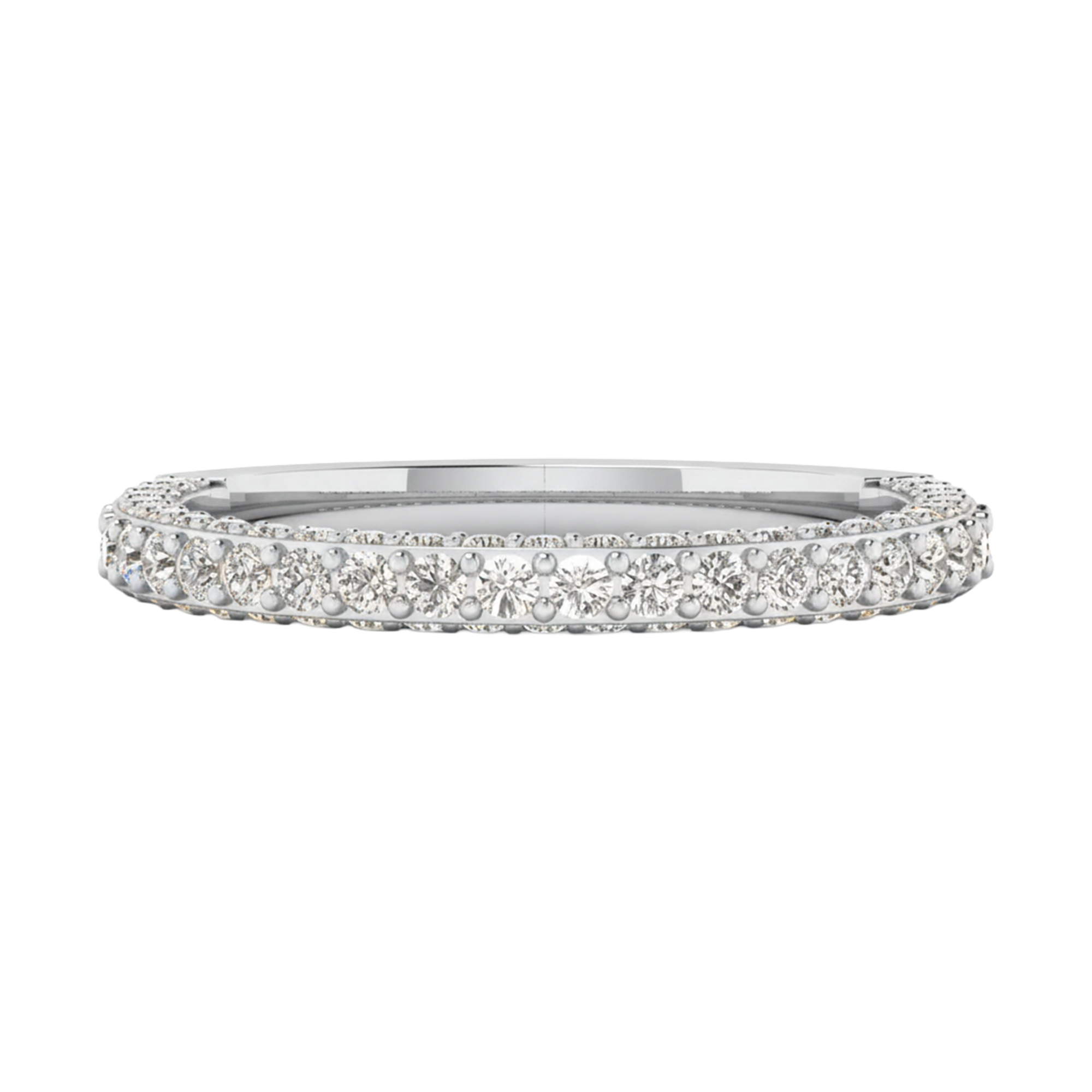 Pavé ring met driezijdige pavé‑band 0.8 karaat