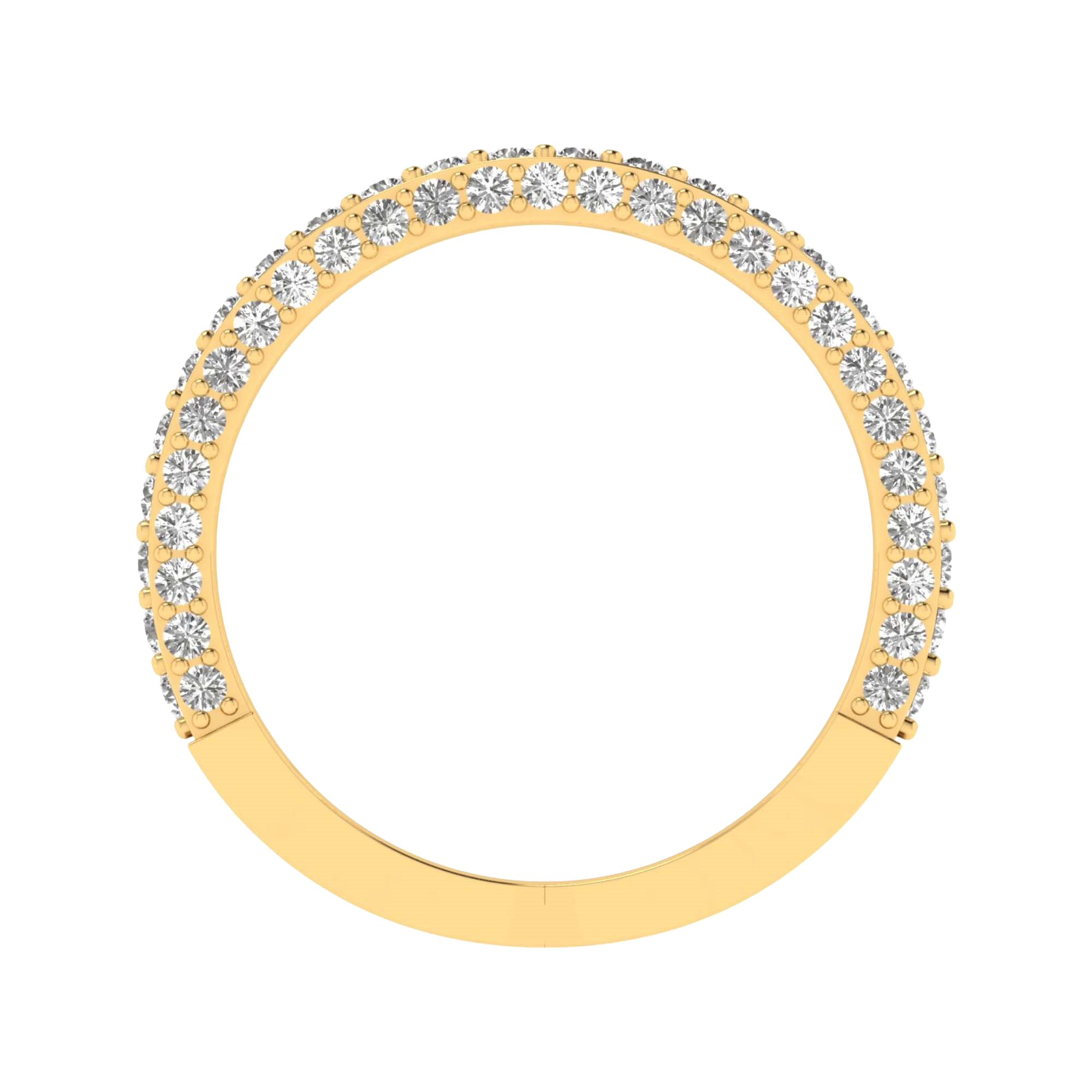 Pavé ring met driezijdige pavé‑band 0.8 karaat