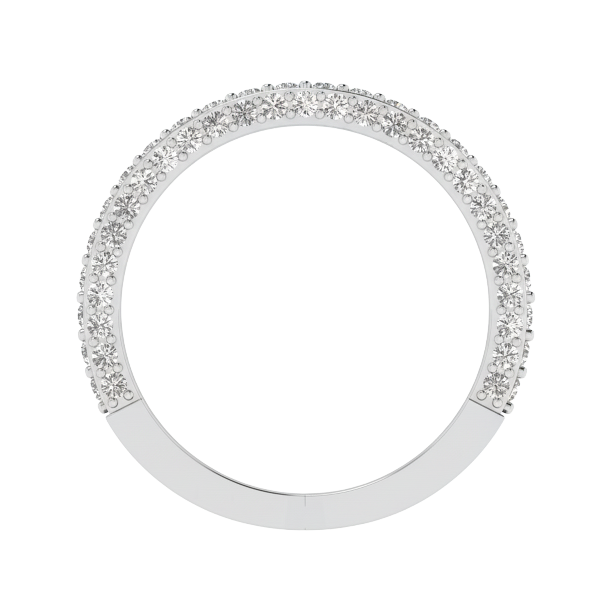 Pavé ring met driezijdige pavé‑band 0.8 karaat